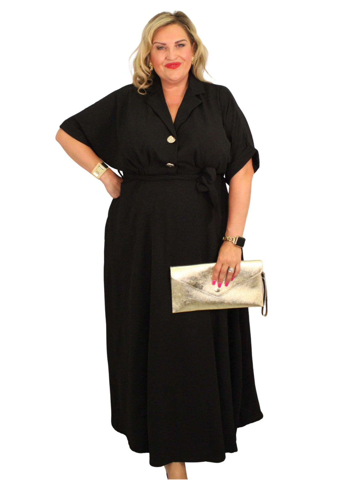 Blazer Style Shirt Dress Plain