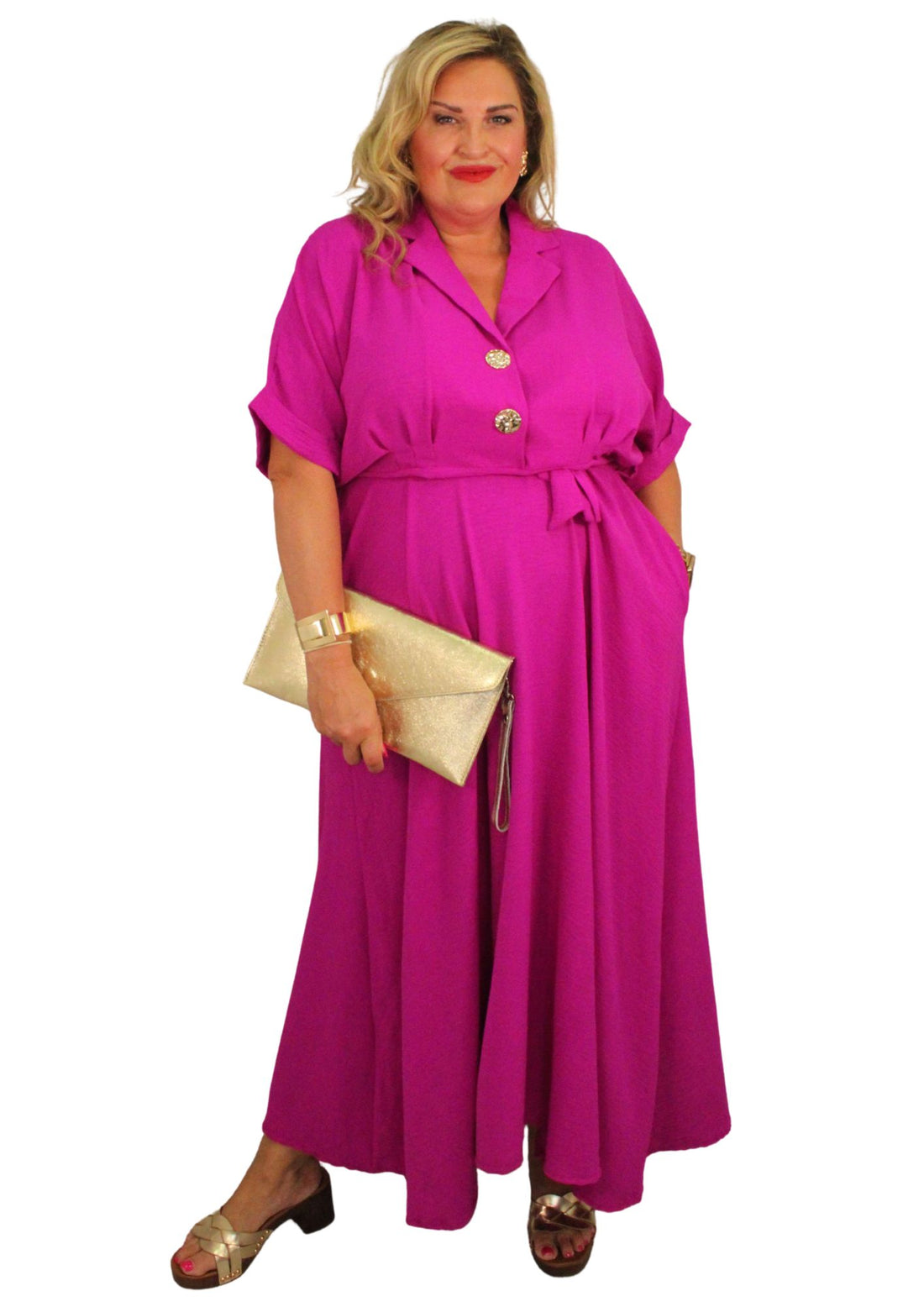 Blazer Style Shirt Dress Plain