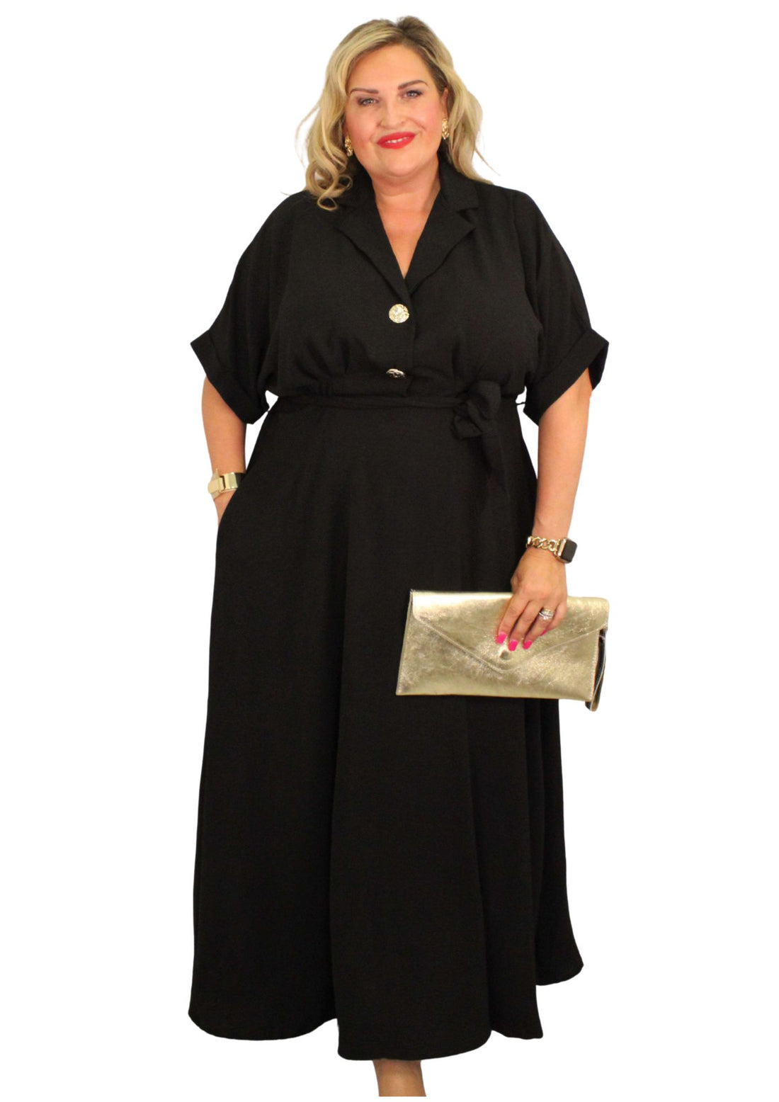 Blazer Style Shirt Dress Plain