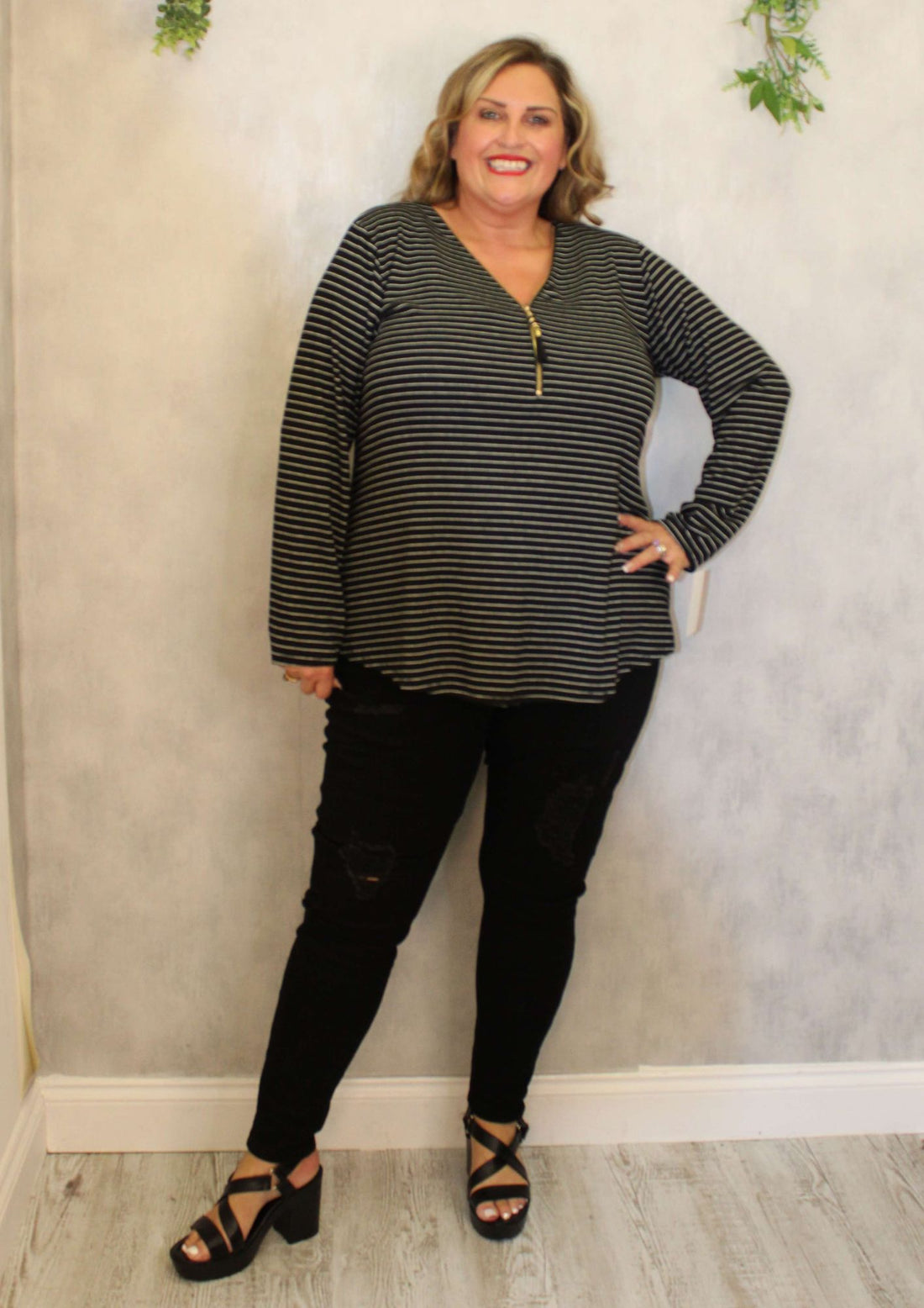 Fine Knit Charlie Top Stripe