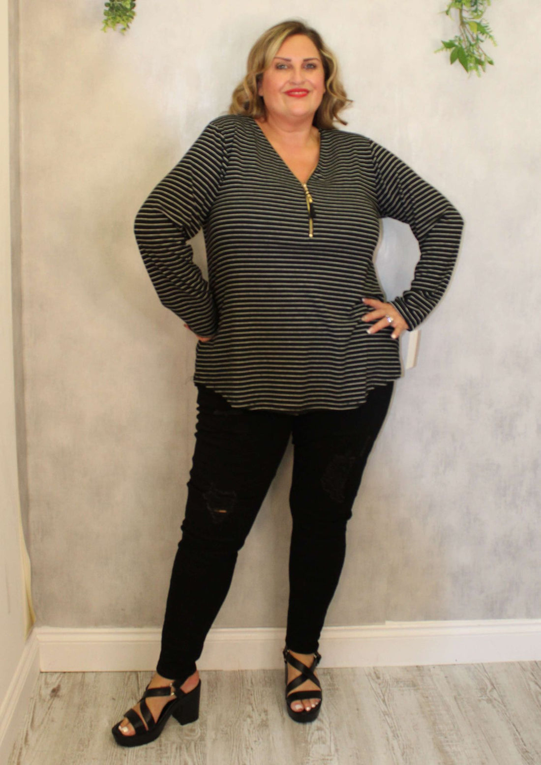 Fine Knit Charlie Top Stripe