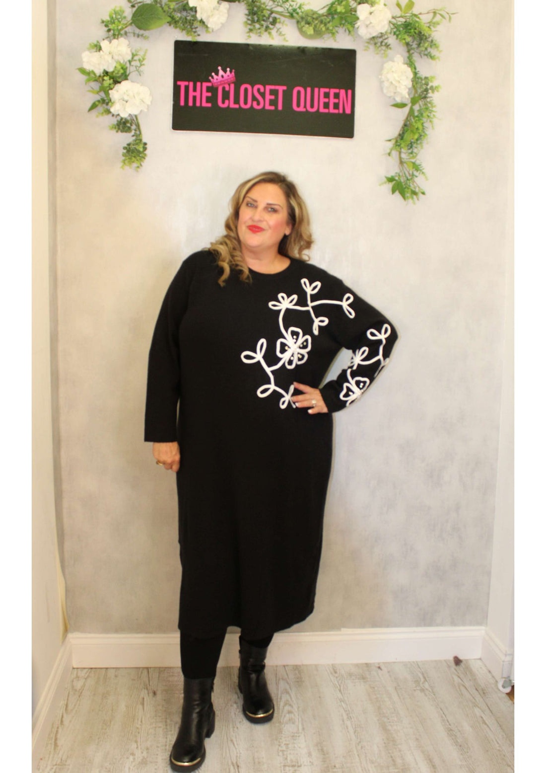 Flower Ribbon Jumper Dress