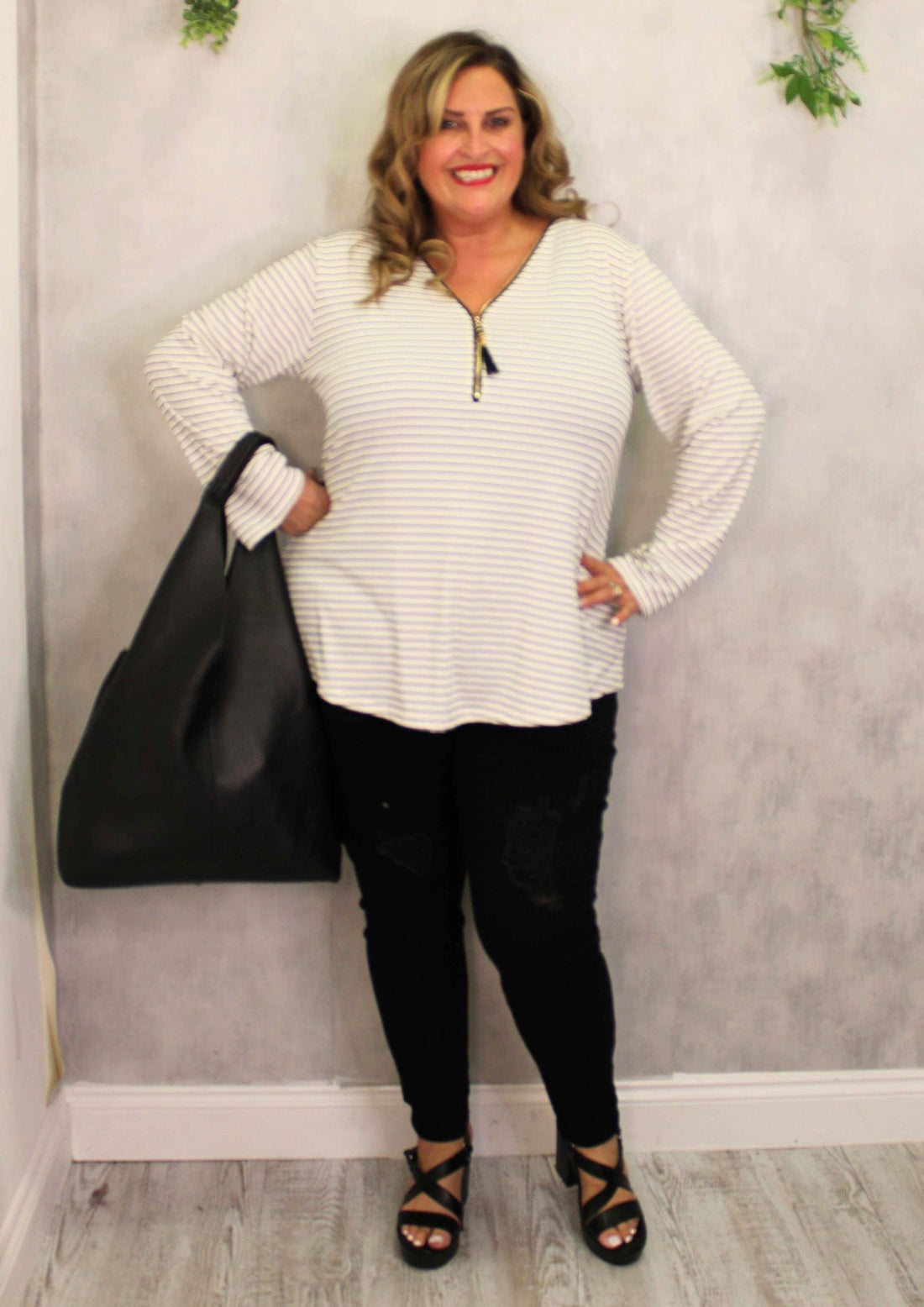 Fine Knit Charlie Top Stripe