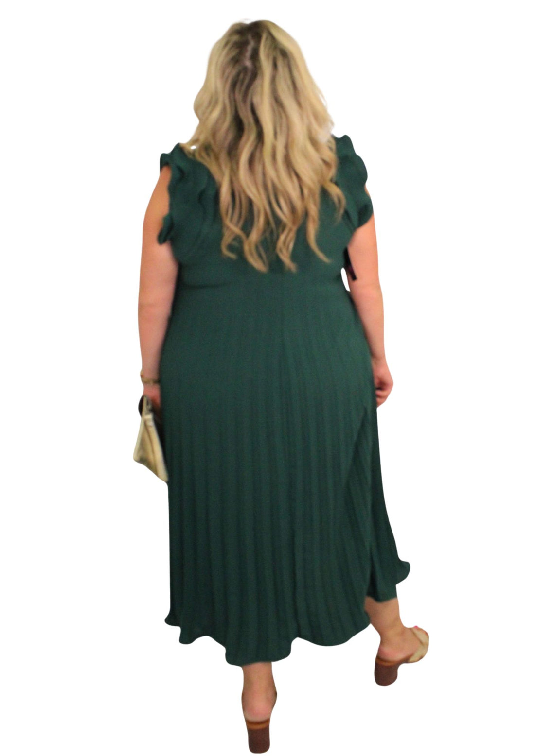 Full Pleat Dress Ruffle Sleeve