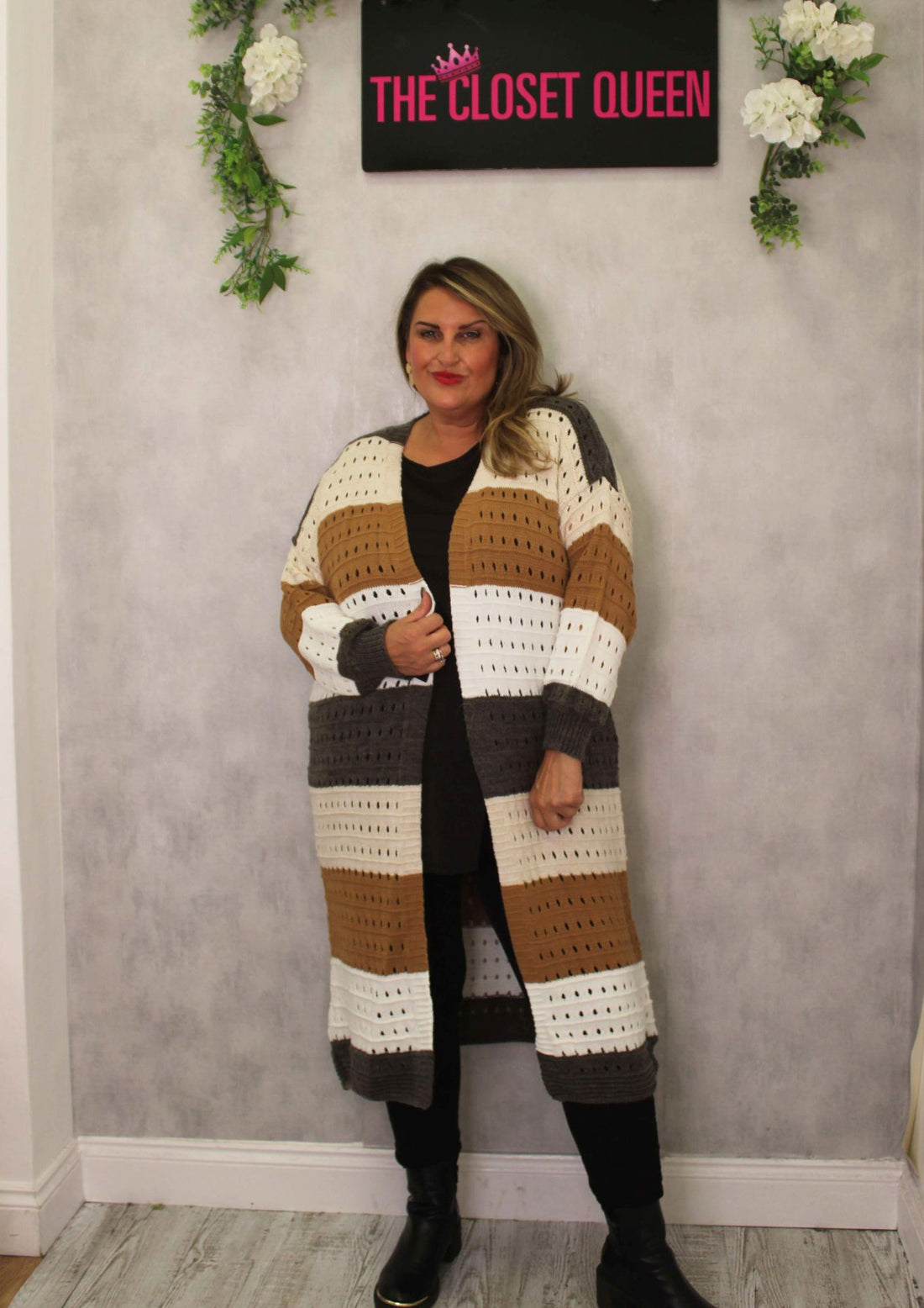 Holey Stripe Cardigan