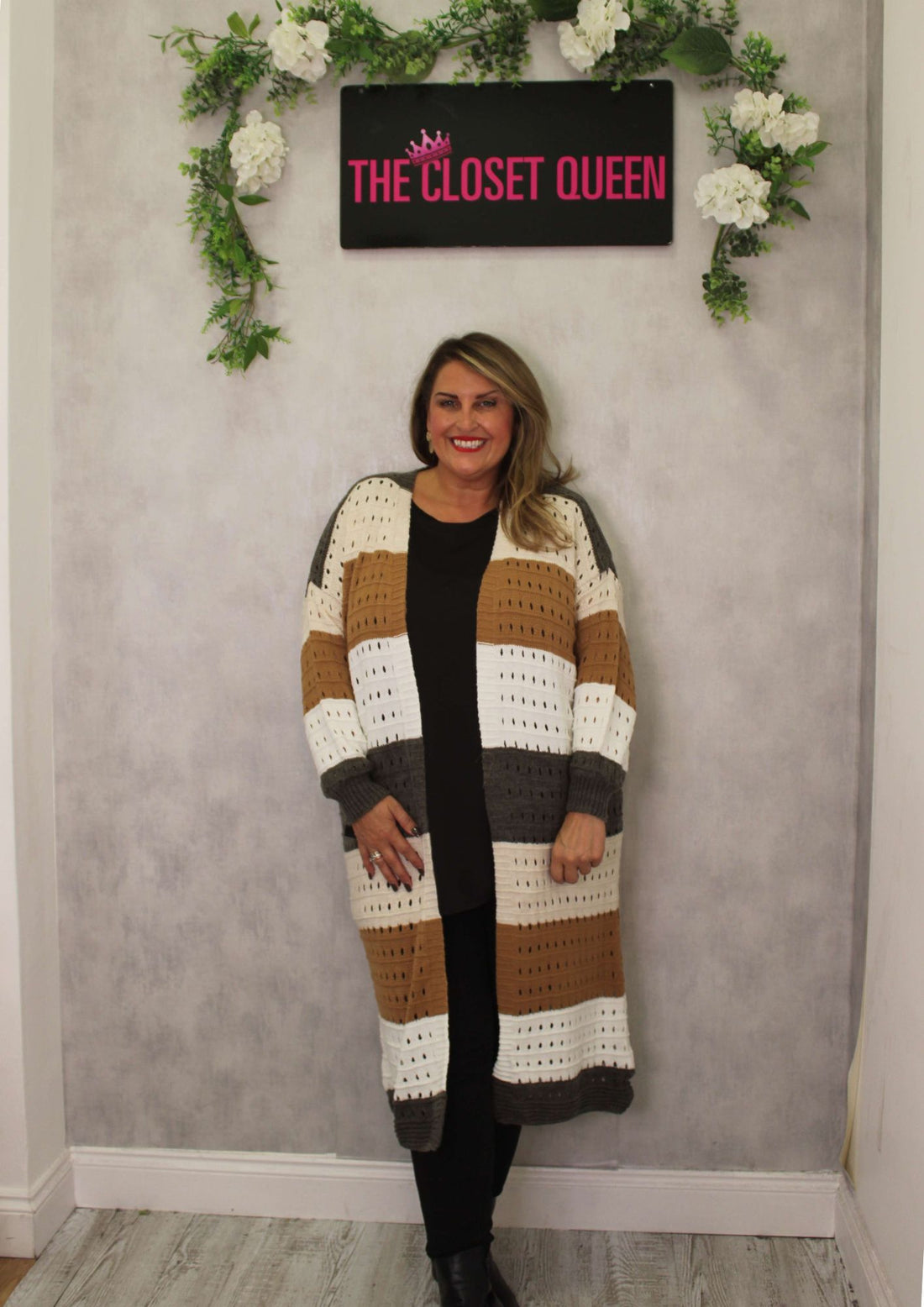 Holey Stripe Cardigan