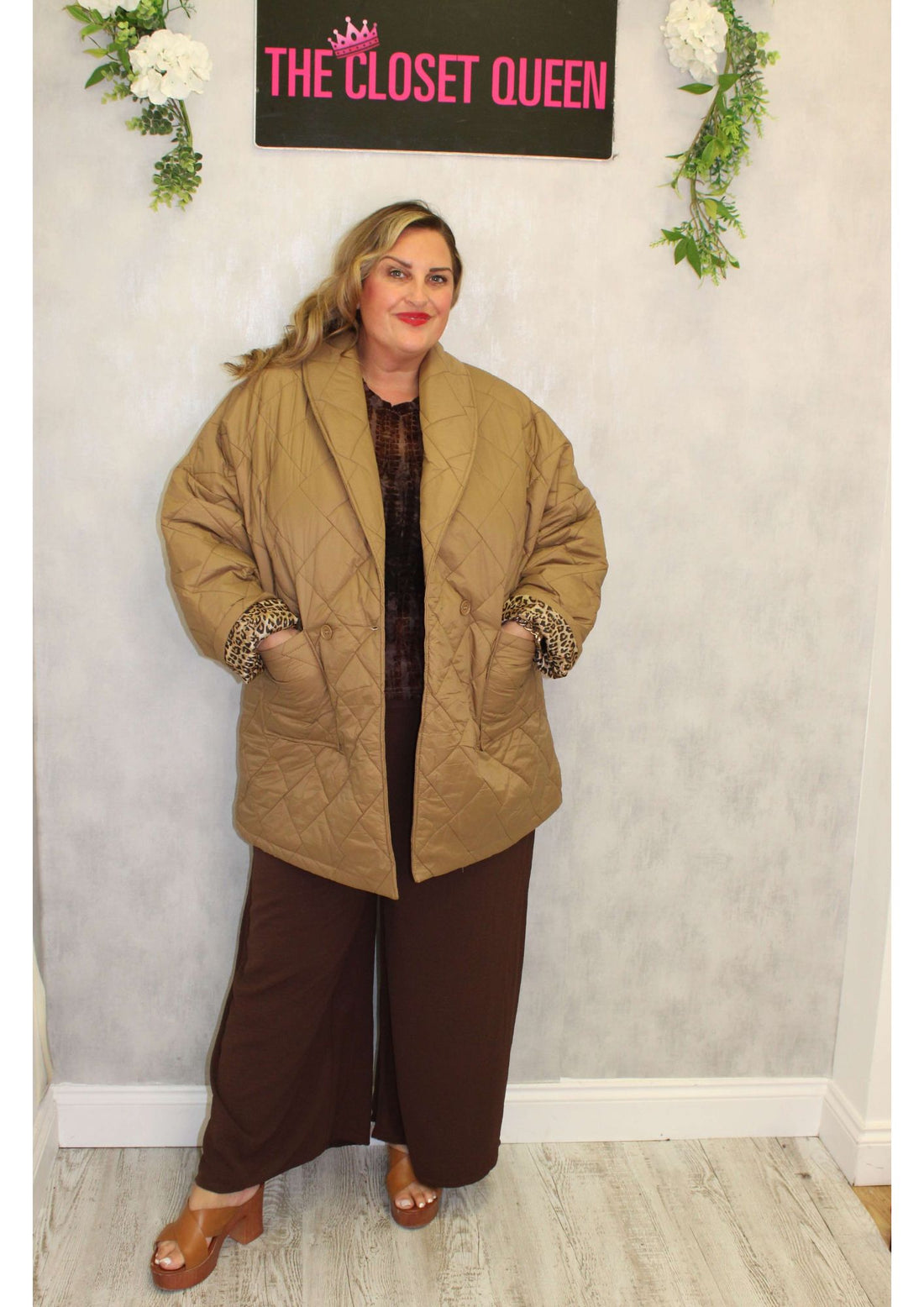 Leopard Lined Double Button Jacket