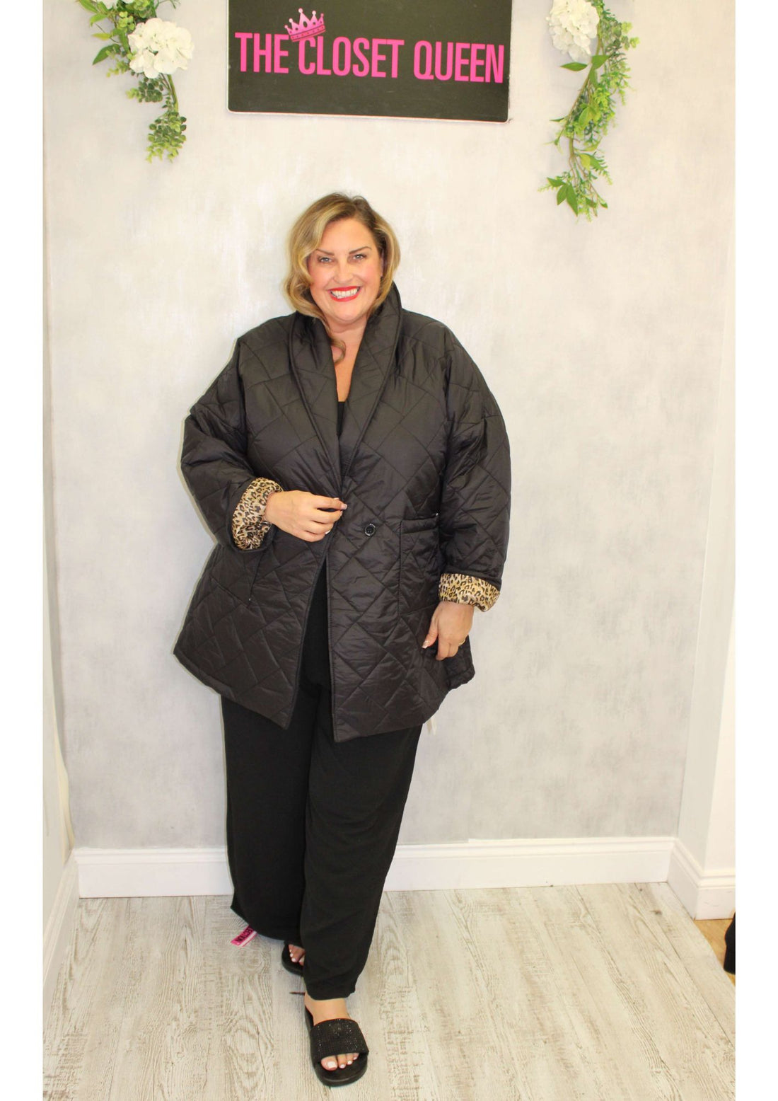 Leopard Lined Double Button Jacket