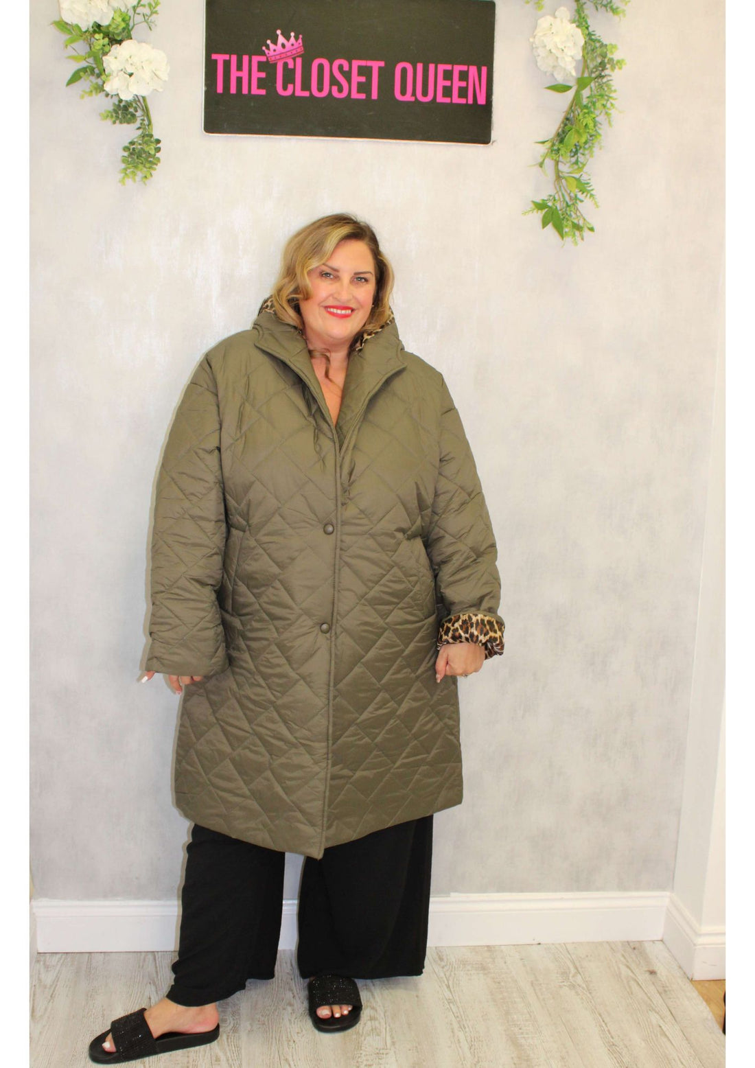 Leopard Lined Hooded Coat