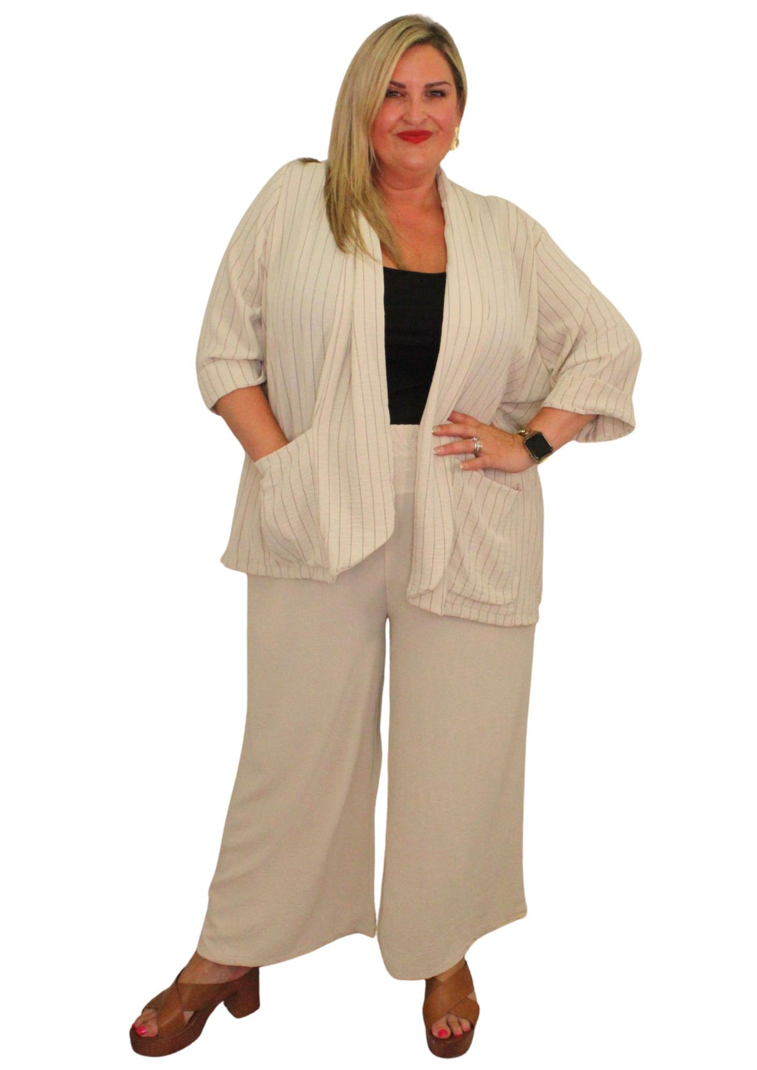 Lightweight Drape Jacket Pinstripe