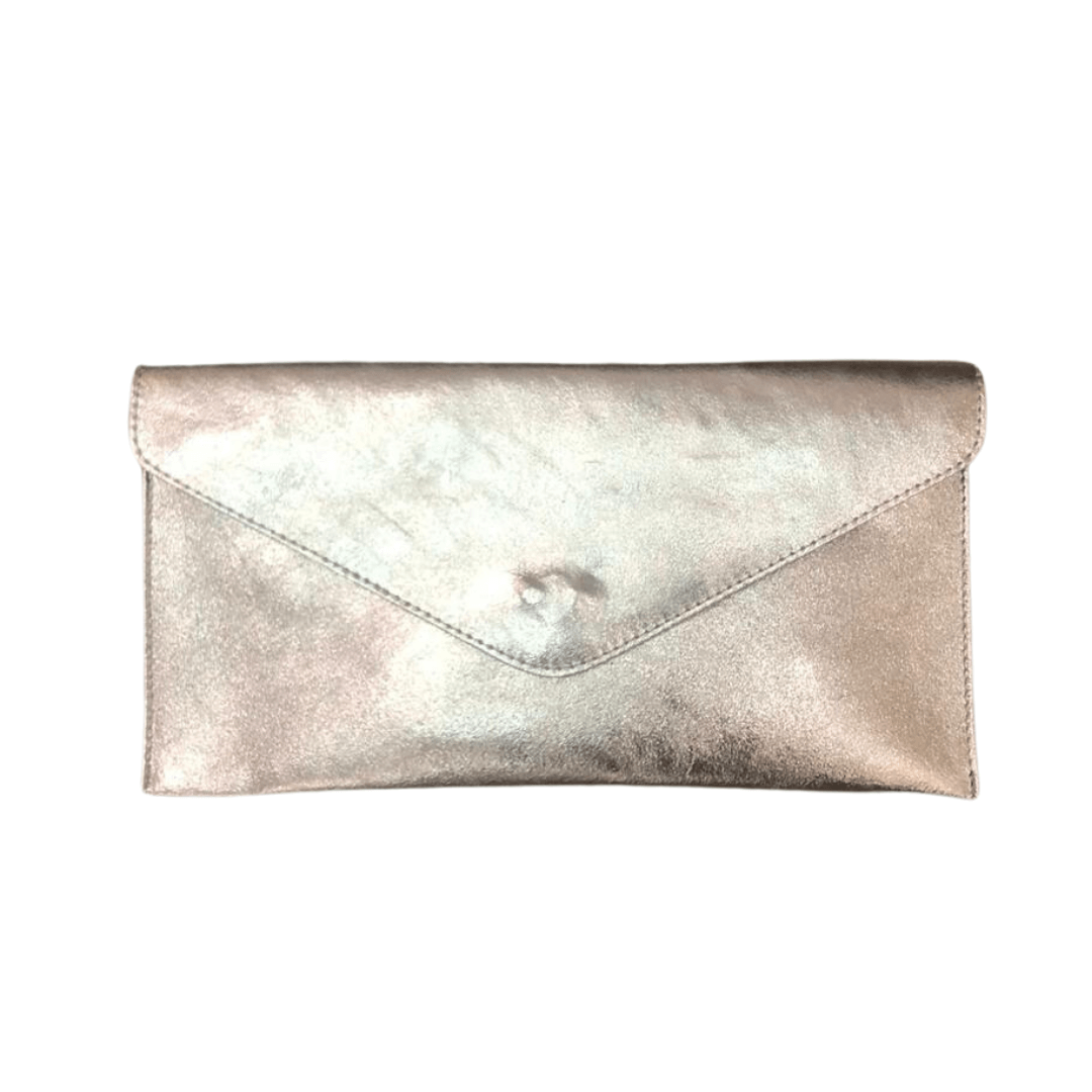 Envelope Clutch Bag Metallic Effect leather