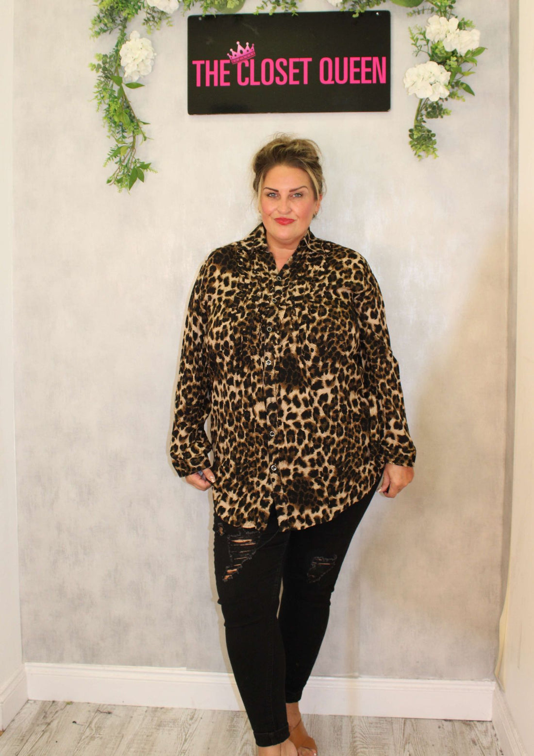 Open Collar Leopard Layer Centre Shirt