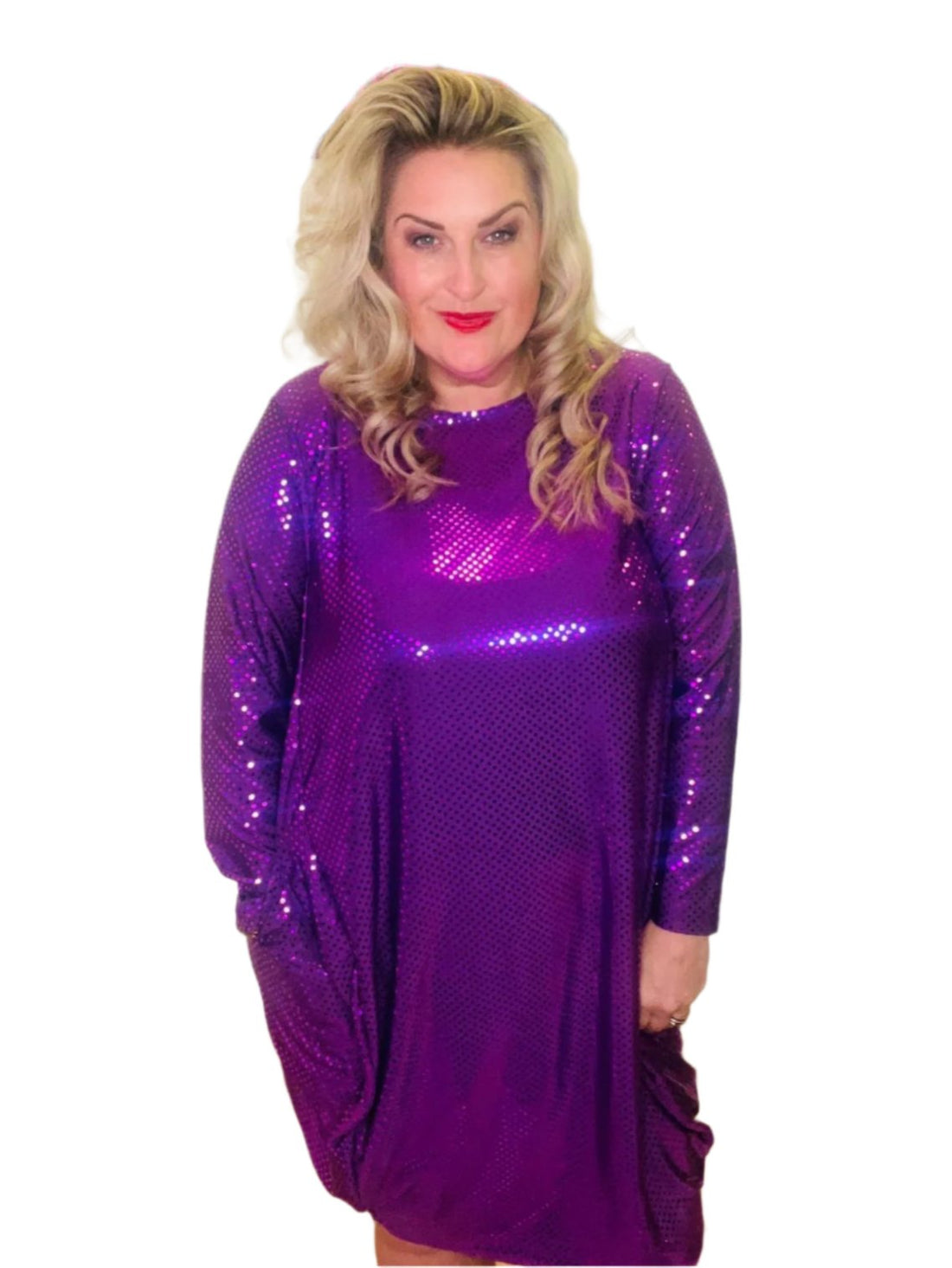 original dress disco print purple plus size