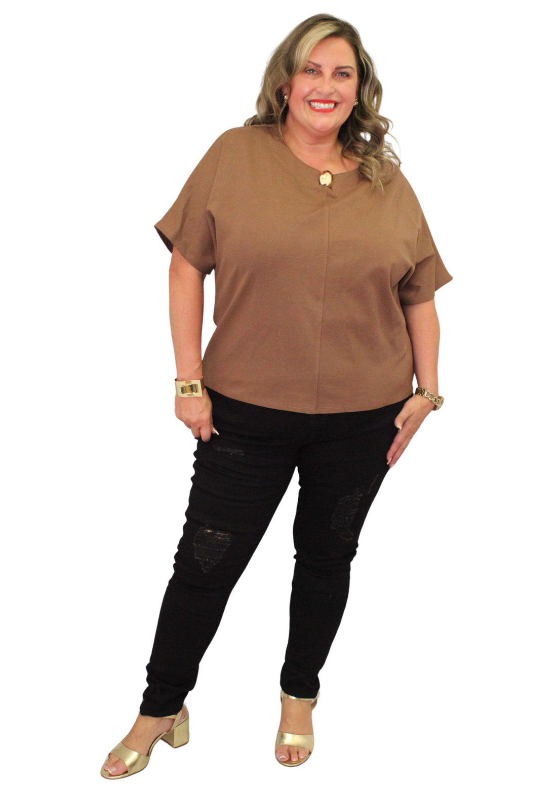 Oval Gold Detail Top