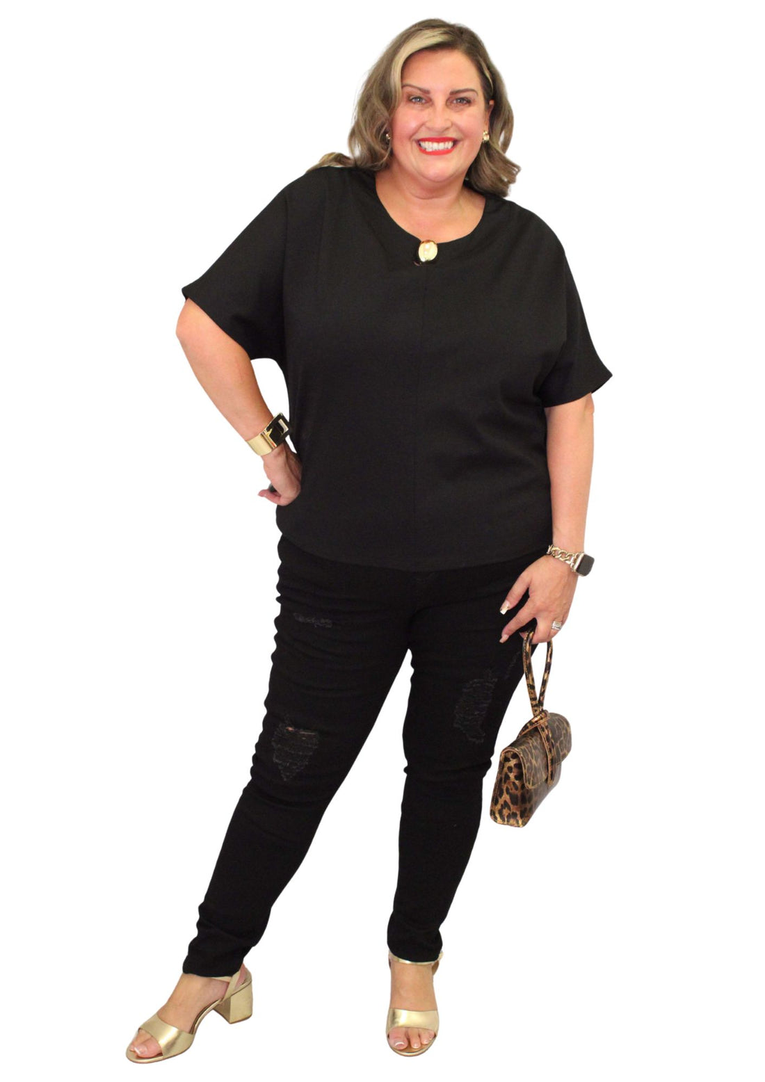 Oval Gold Detail Top