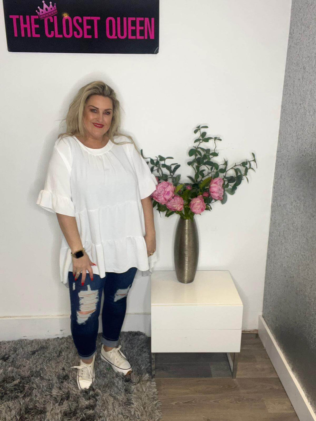 rm smock top white