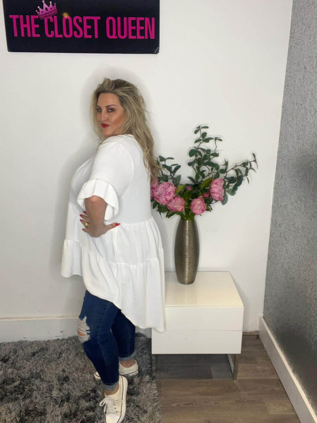 rm smock top white