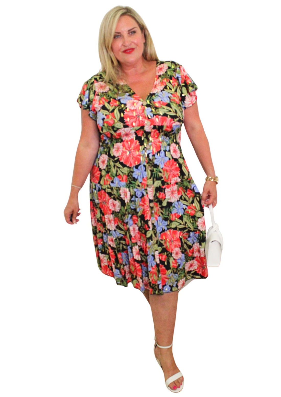 Rosa Dress V Neck Floral