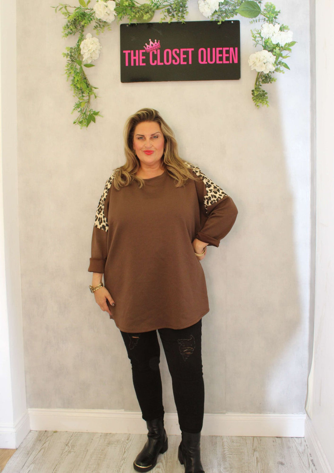 Shoulder Patch Animal Sweater