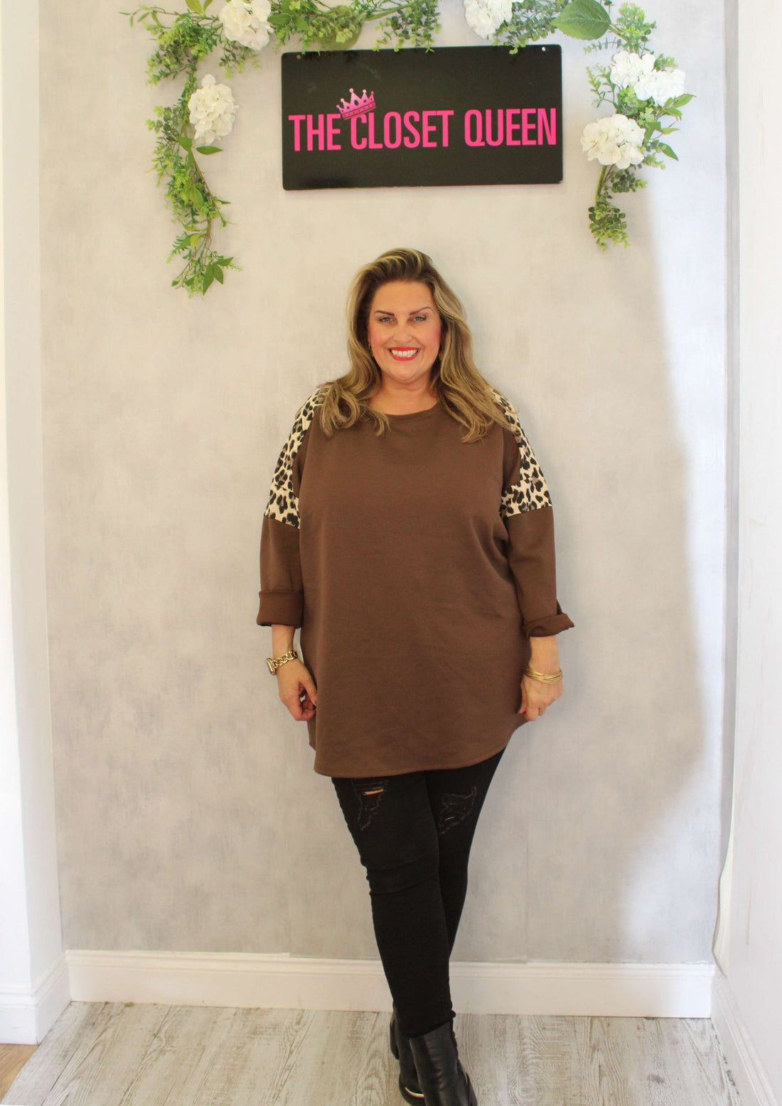 Shoulder Patch Animal Sweater