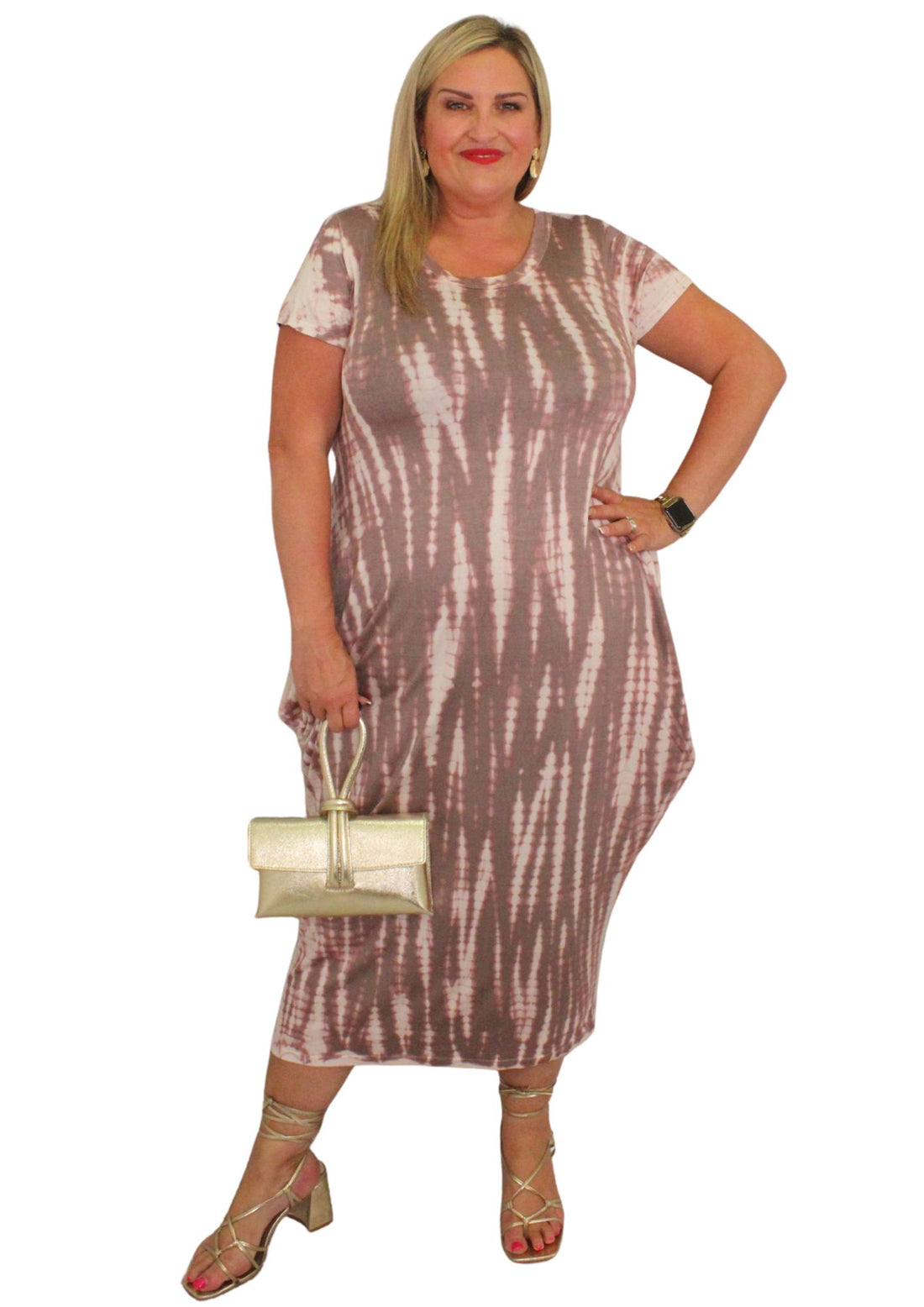 Side Point Dress Reli Print