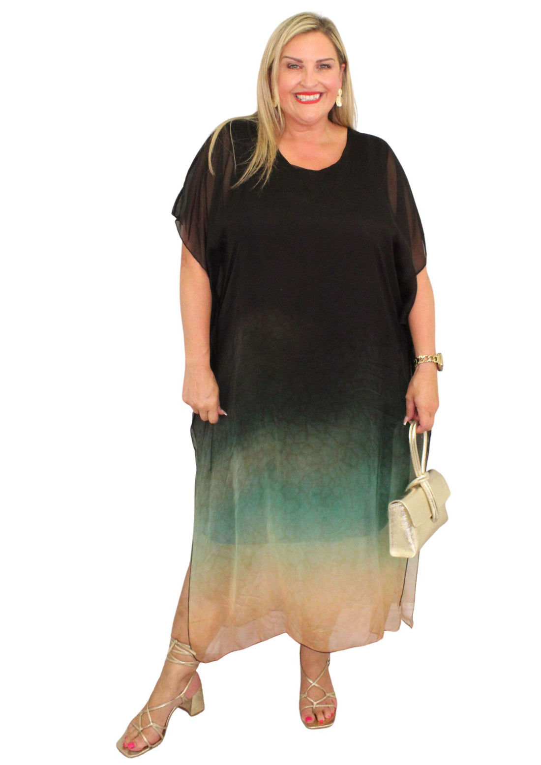 Silk Maxi Overlay Dress Rising