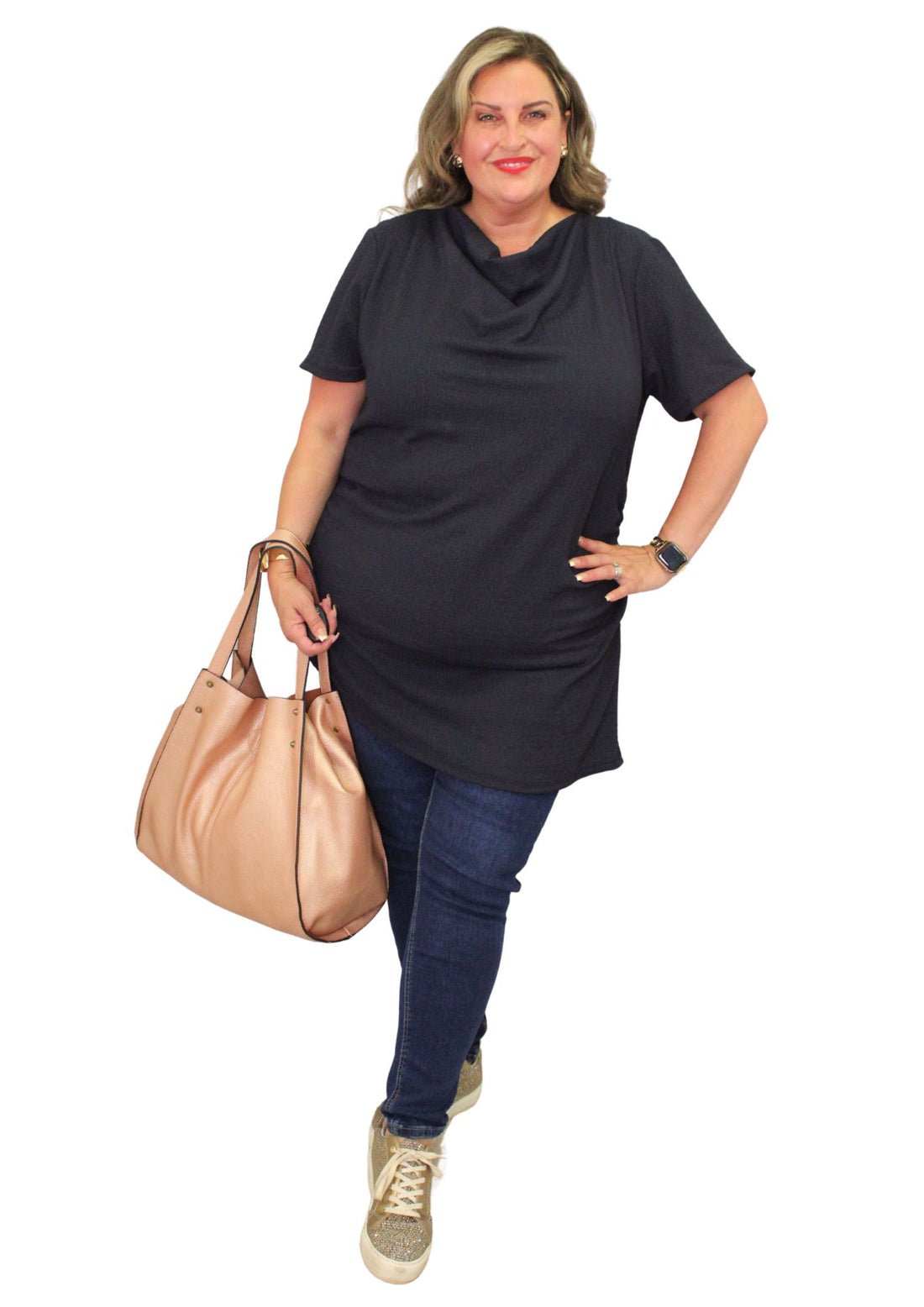 Slash Neck Crimple Top