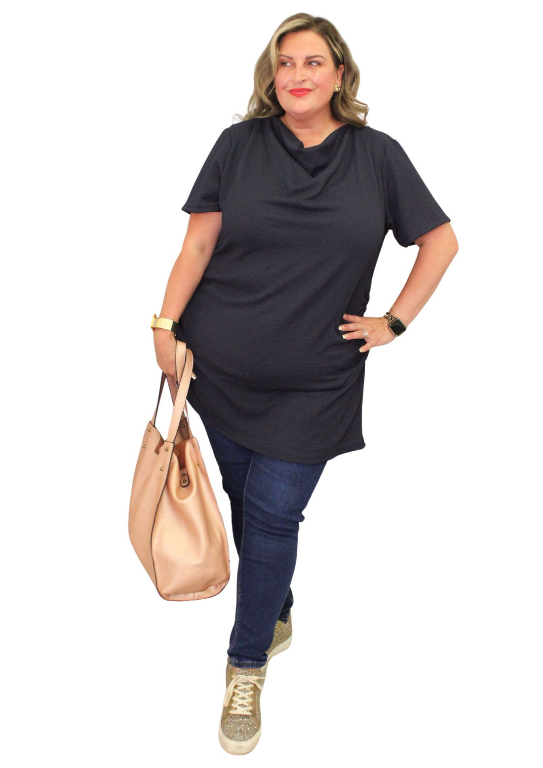 Slash Neck Crimple Top