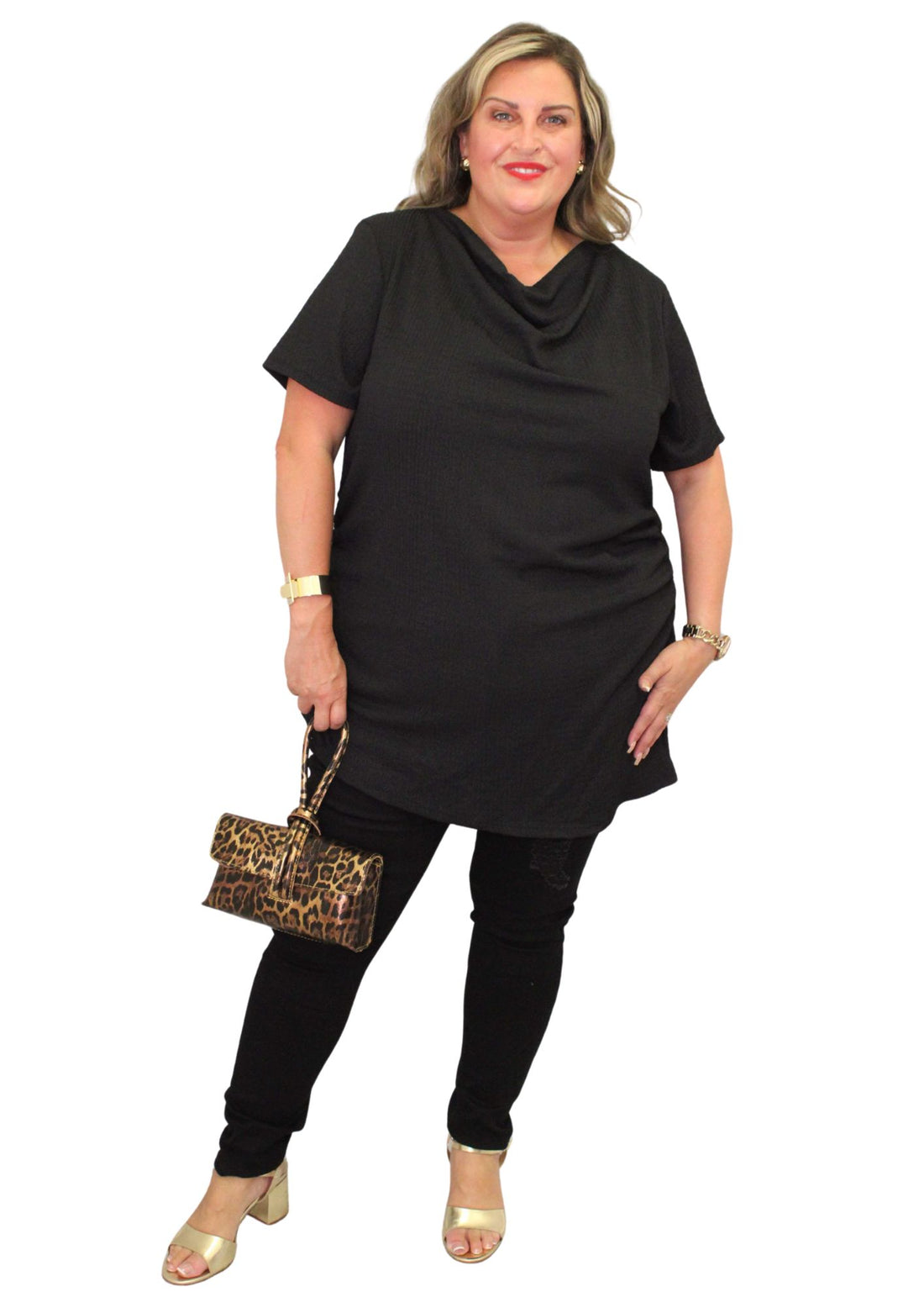 Slash Neck Crimple Top