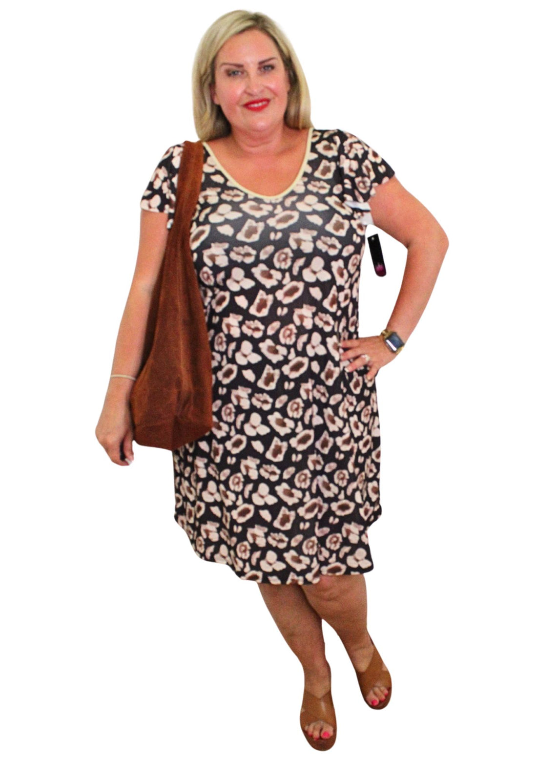 Tie Back Frill Sleeve Dress Animal