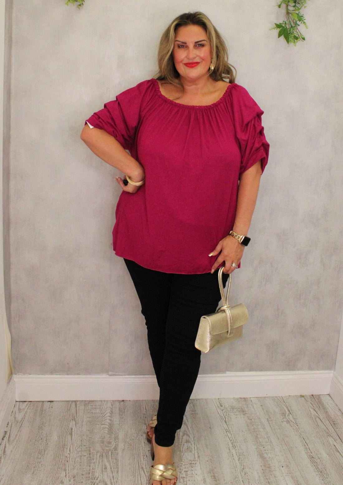 Tuck Sleeve Fine Knit Top