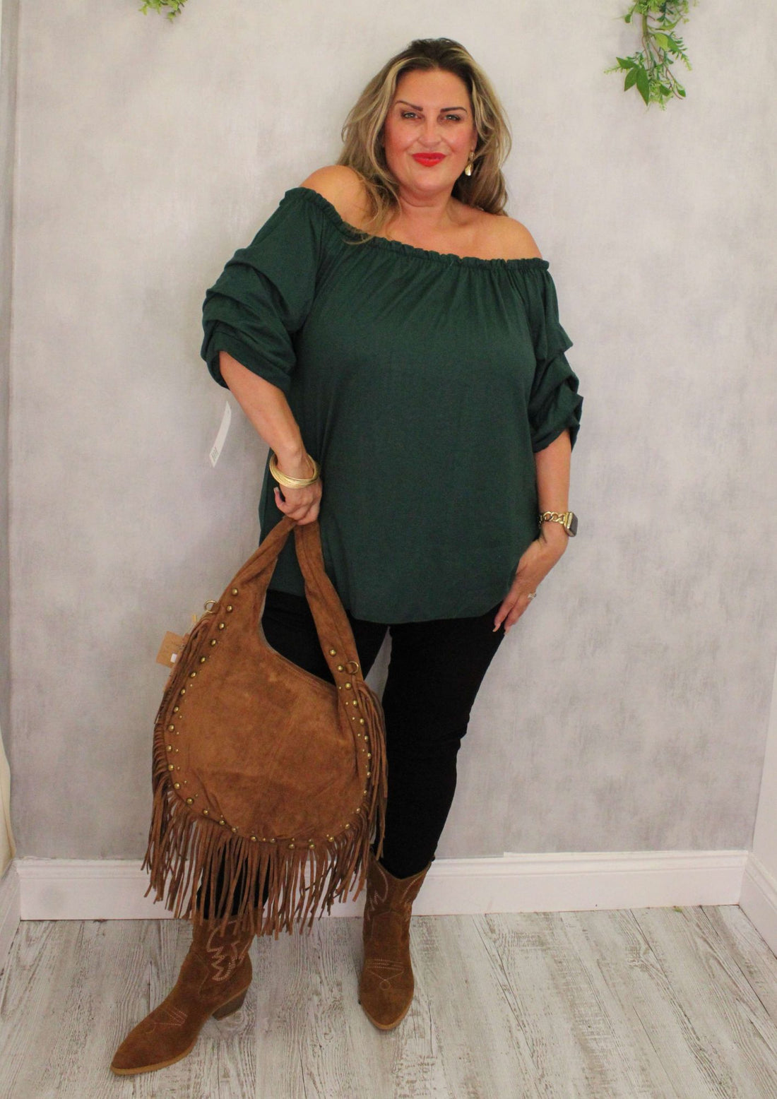 Tuck Sleeve Fine Knit Top