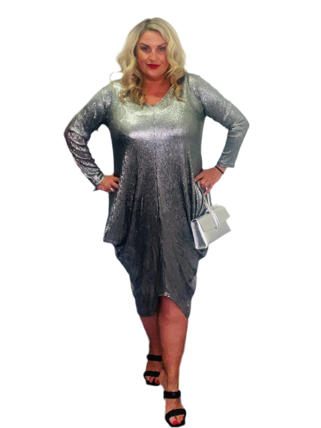 tulip dress knight print silver plus size