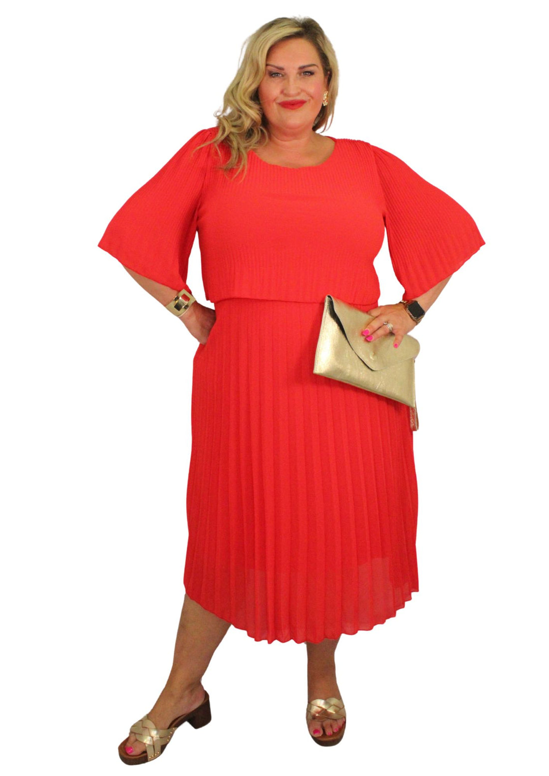 Two Top Layer Pleat Dress