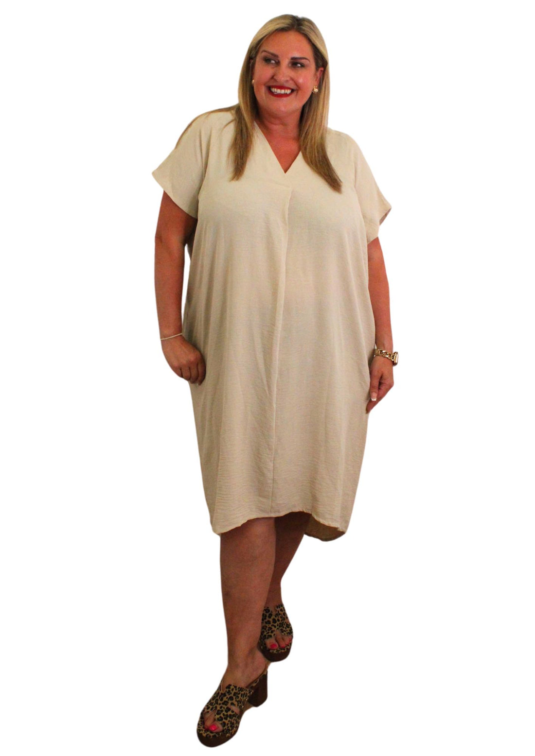 V Stitch Dress Plain