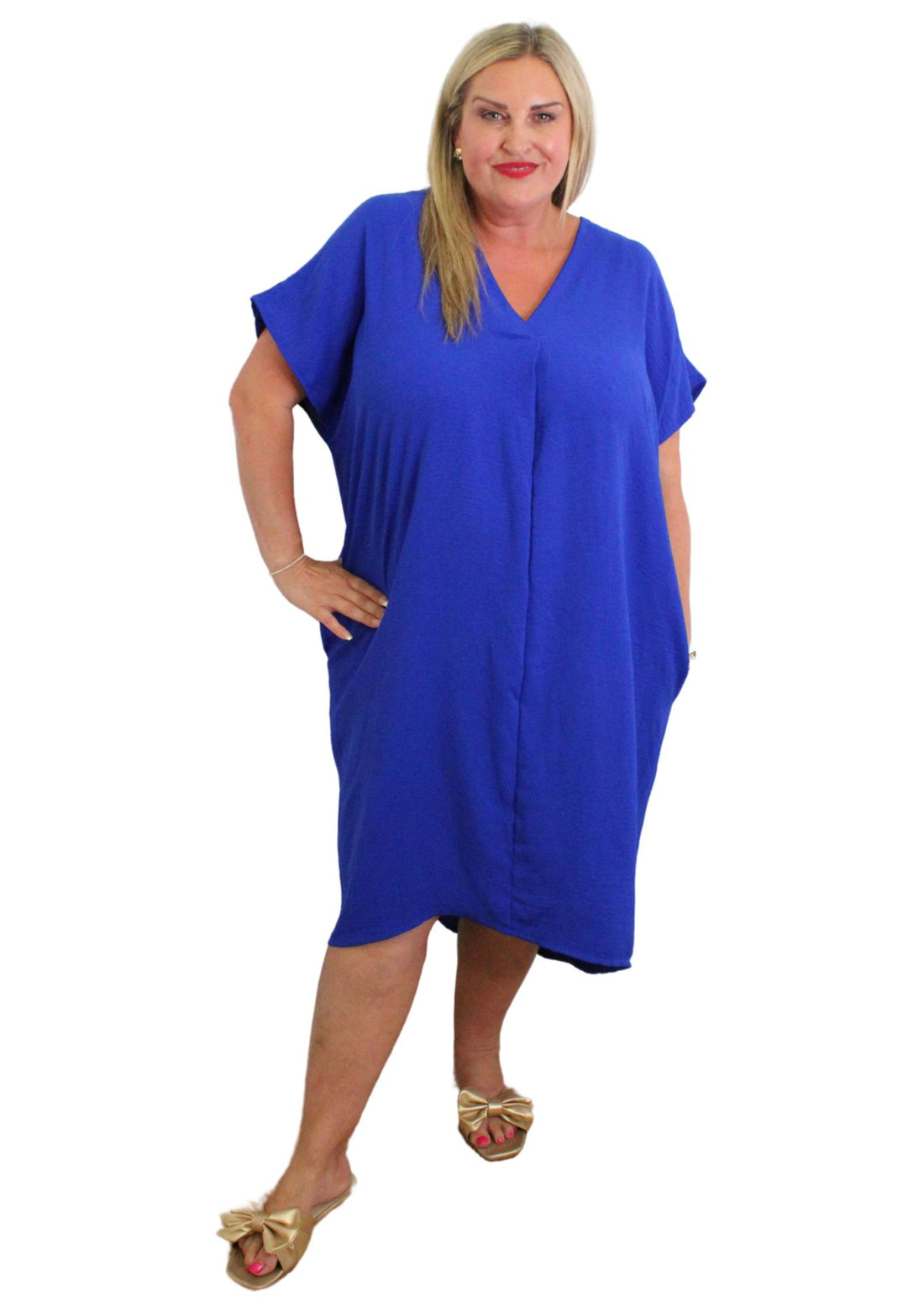 V Stitch Dress Plain
