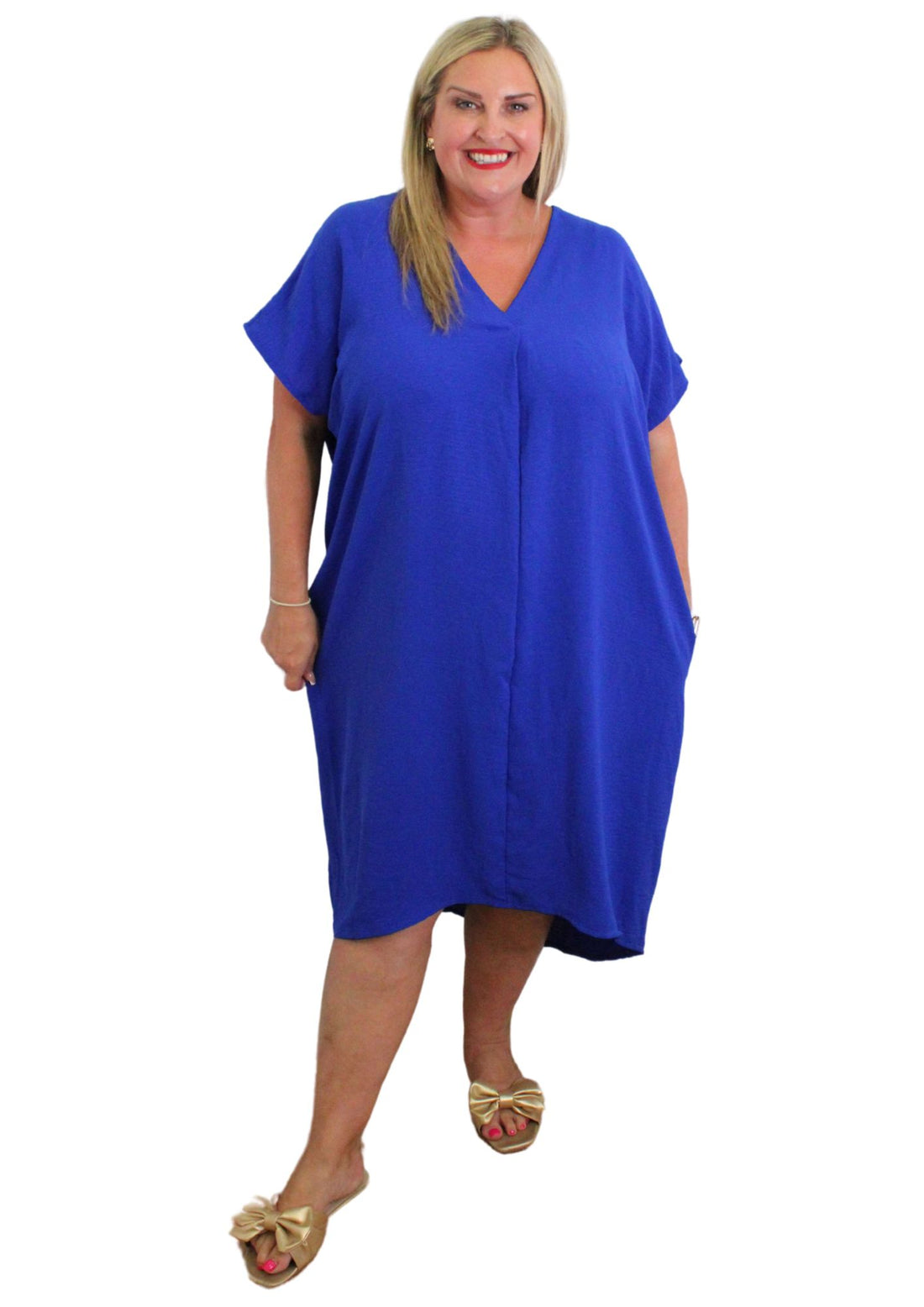 V Stitch Dress Plain