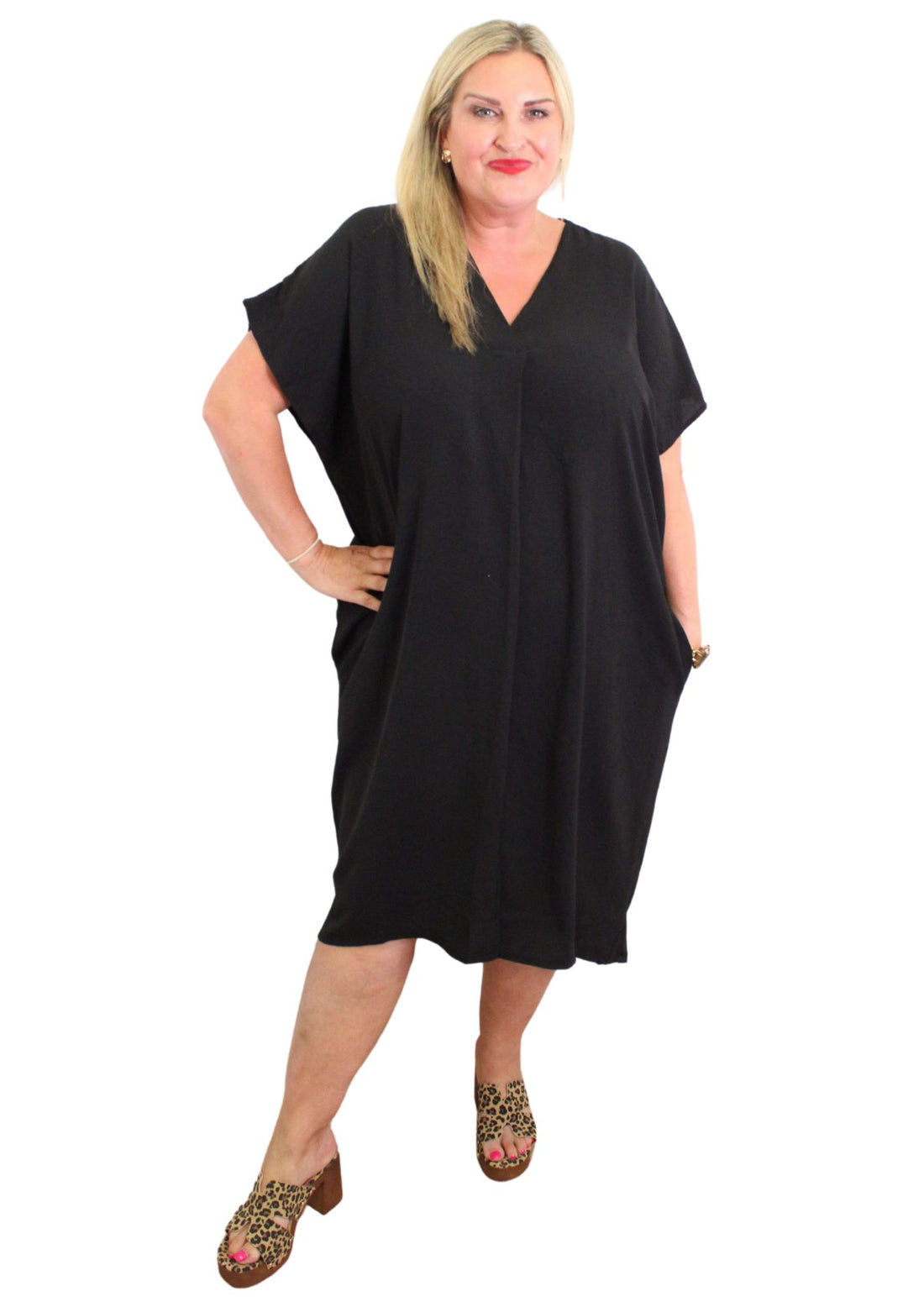 V Stitch Dress Plain
