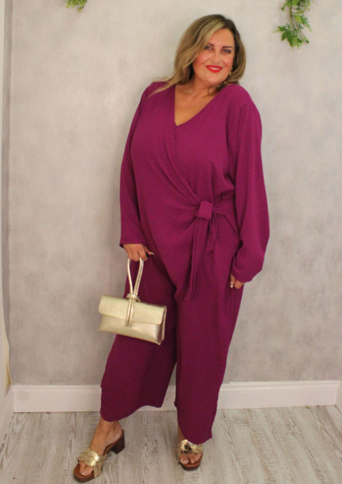 Wrap Knot Jumpsuit Long Sleeve