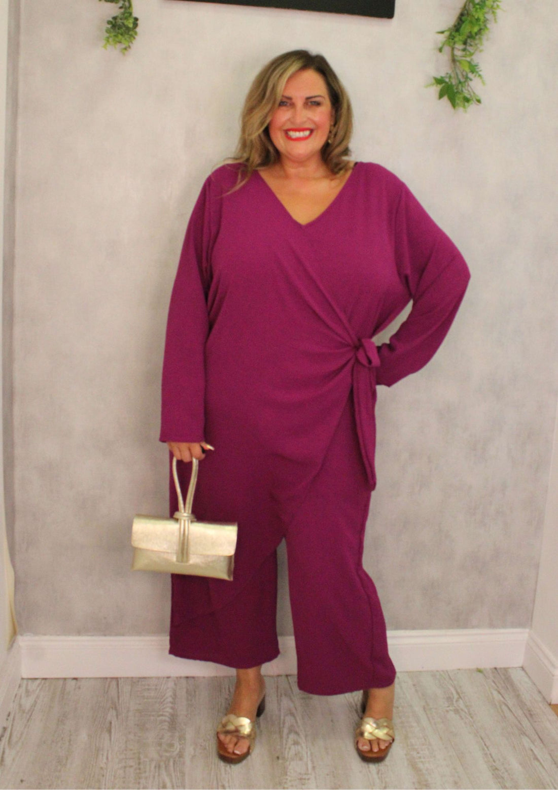 Wrap Knot Jumpsuit Long Sleeve