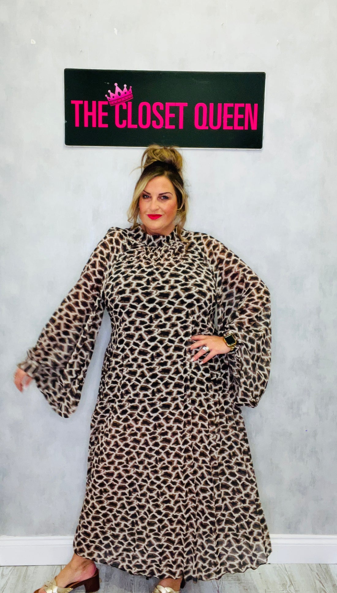 Harp pleat dress giraffy