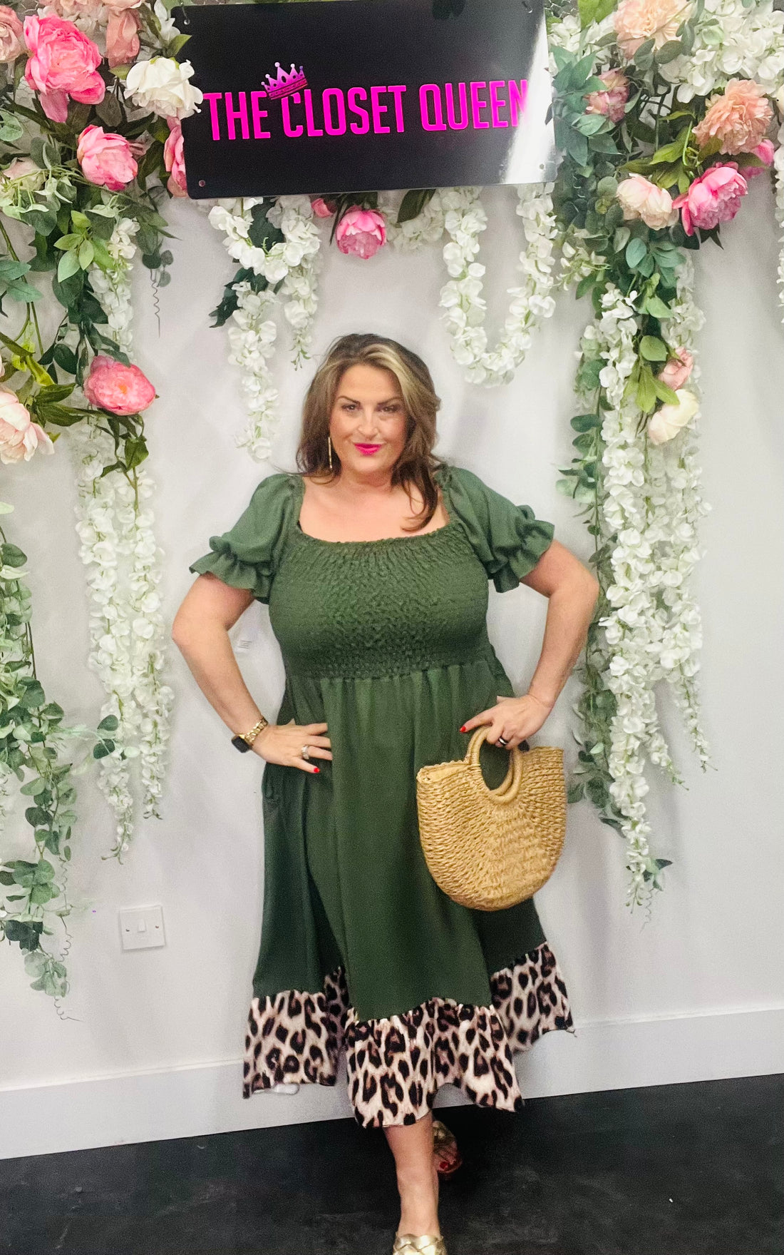 Camilo Dress Leopard Trim