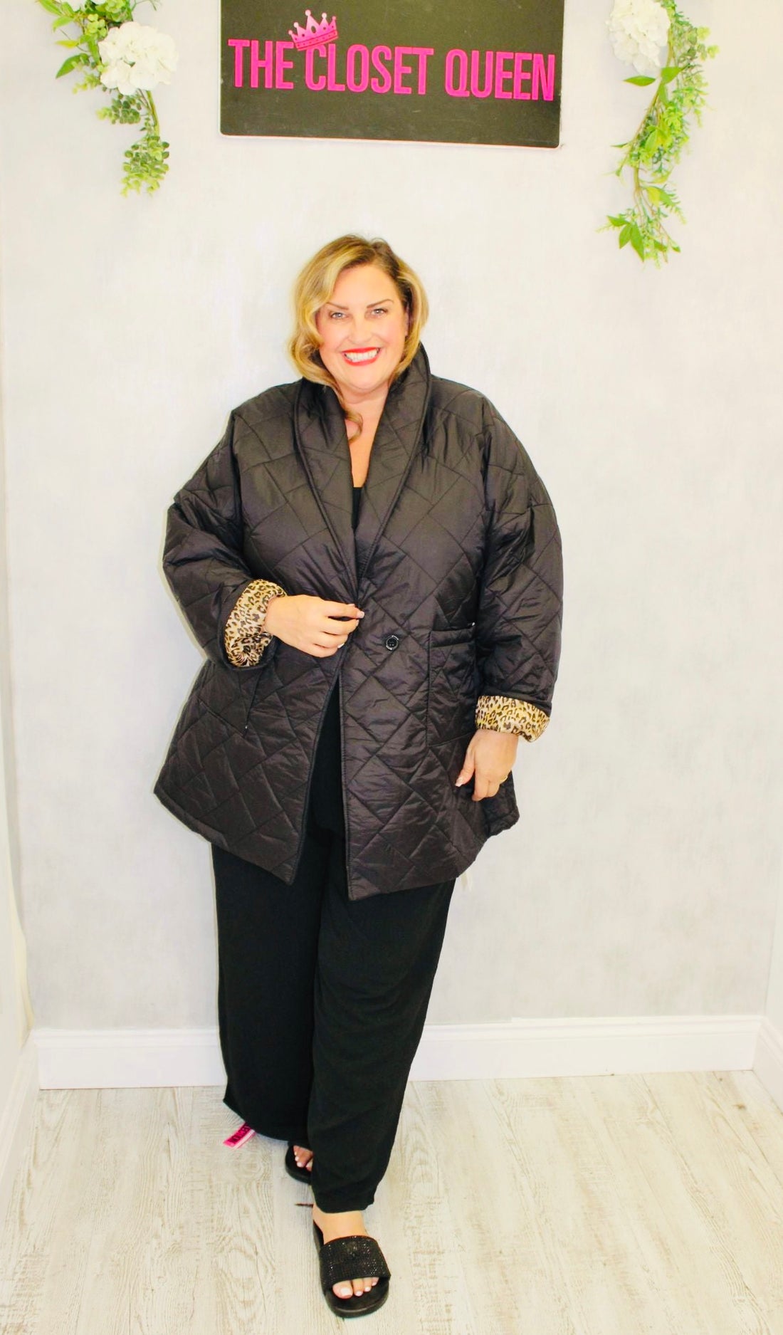 Leopard Lined Double Button Jacket