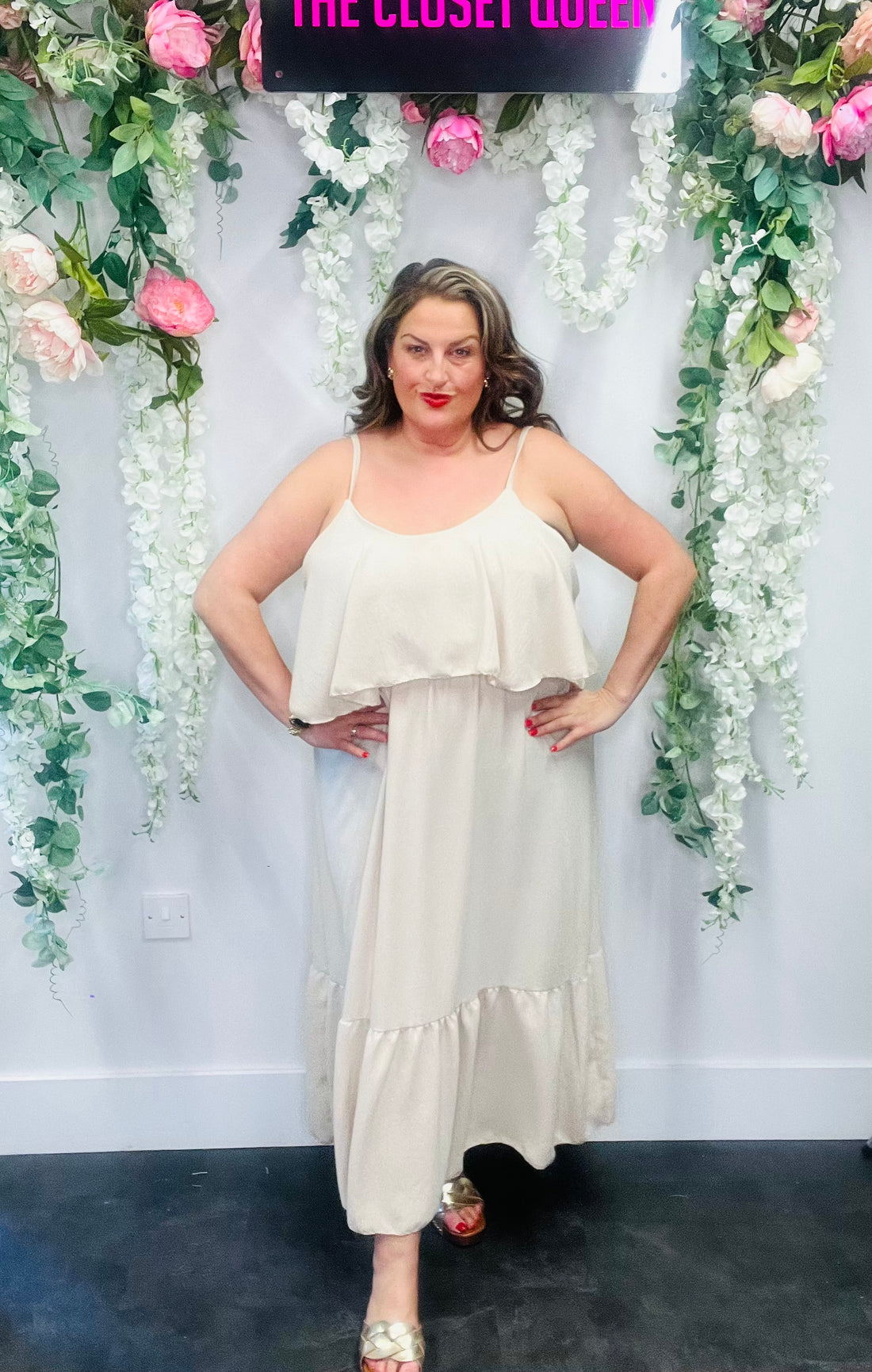 Multi Sleeve Frill Maxi Dress