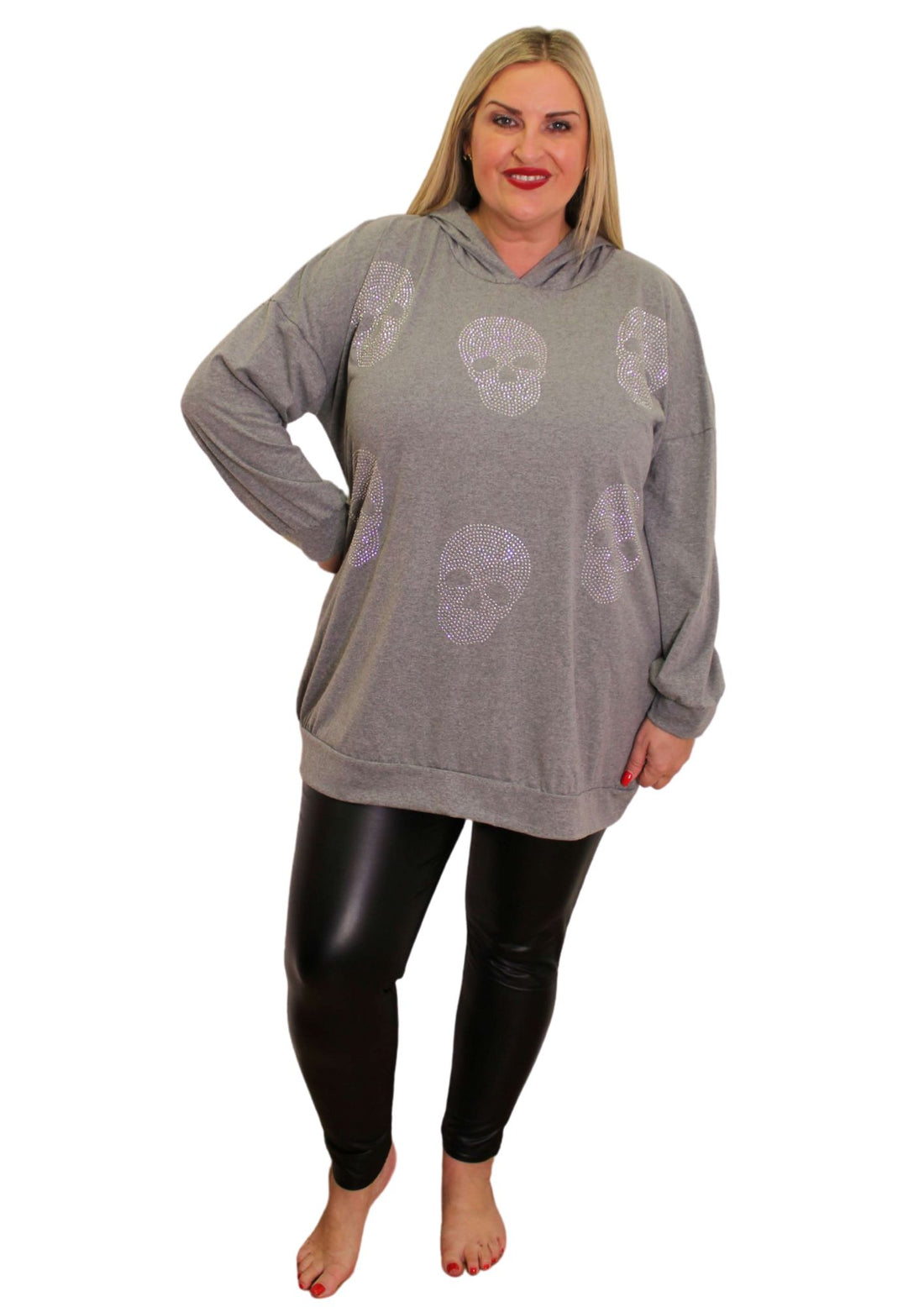 Skull Stud T Shirt Hoody