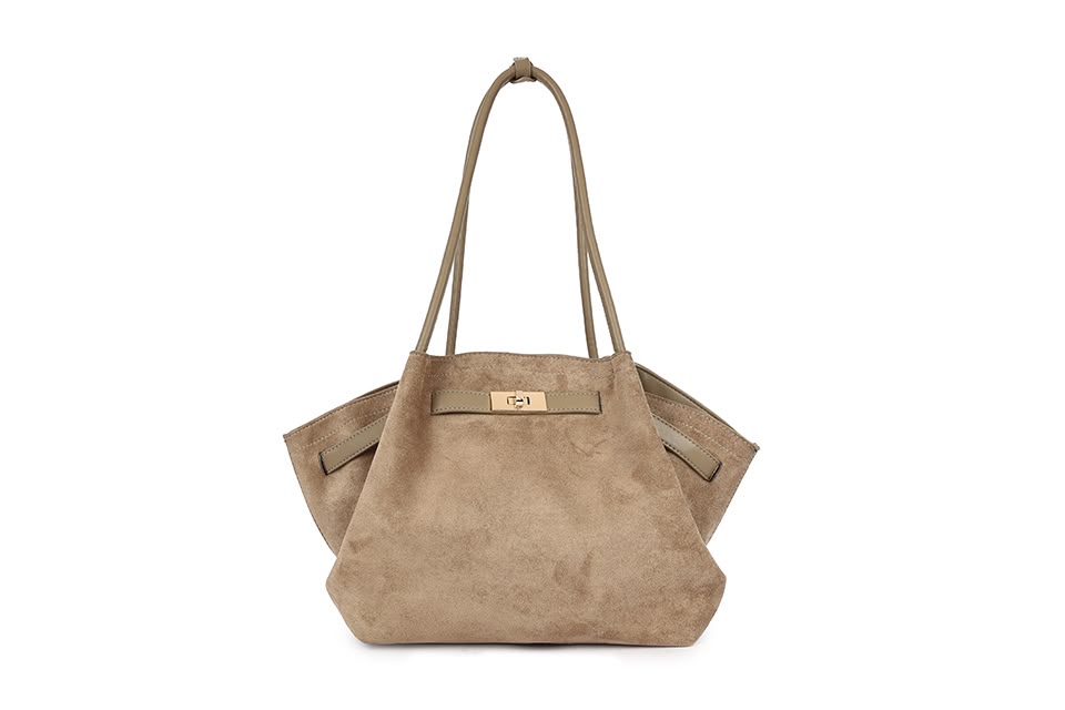 Suede Effect Buckle Bag
