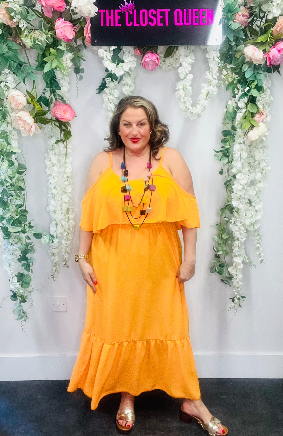 Multi Sleeve Frill Maxi Dress