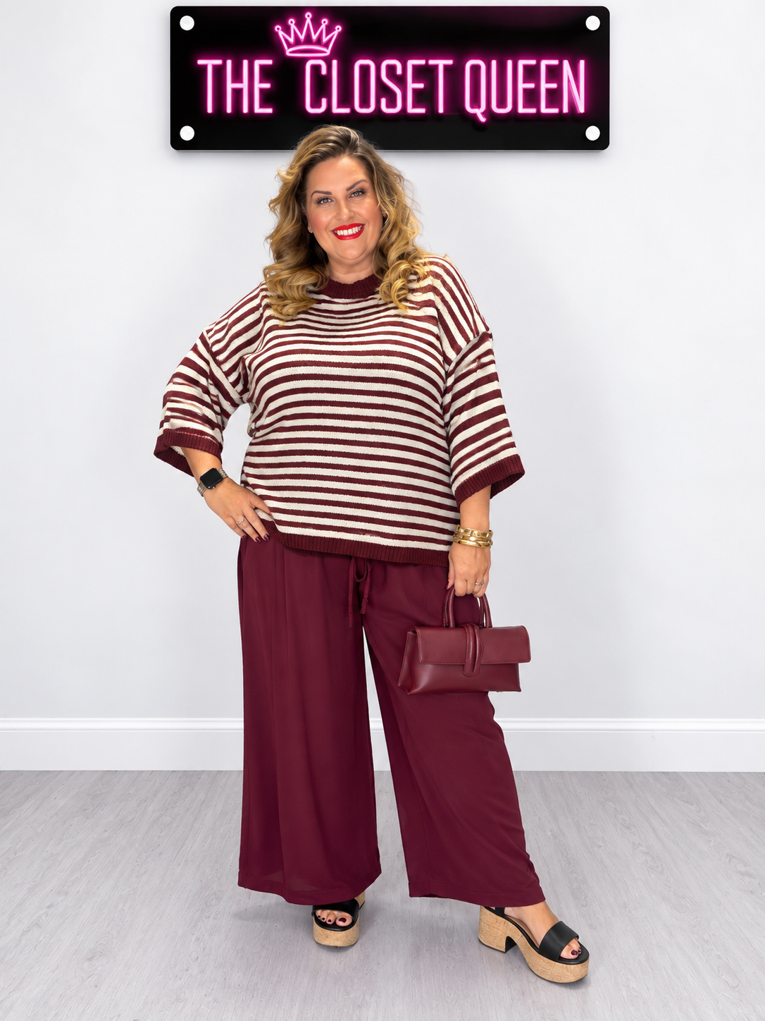 Mid Sleeve Stripe Jumper
