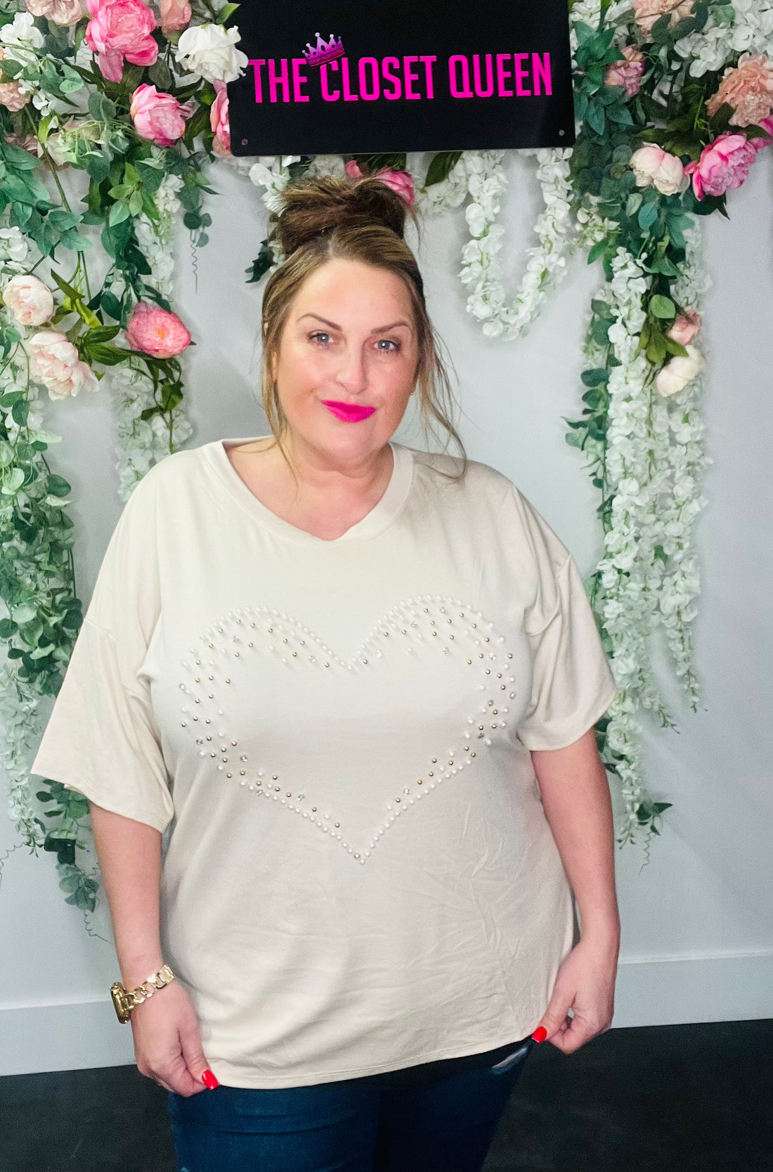 Outline Pearl Heart T-Shirt