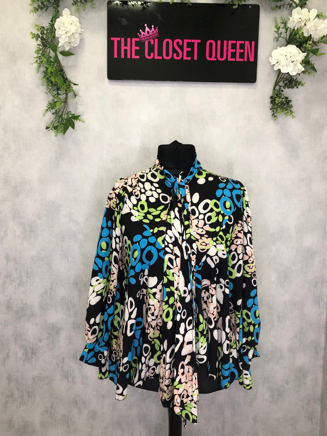 Flow Bow Blouse Midsize Ringo Print